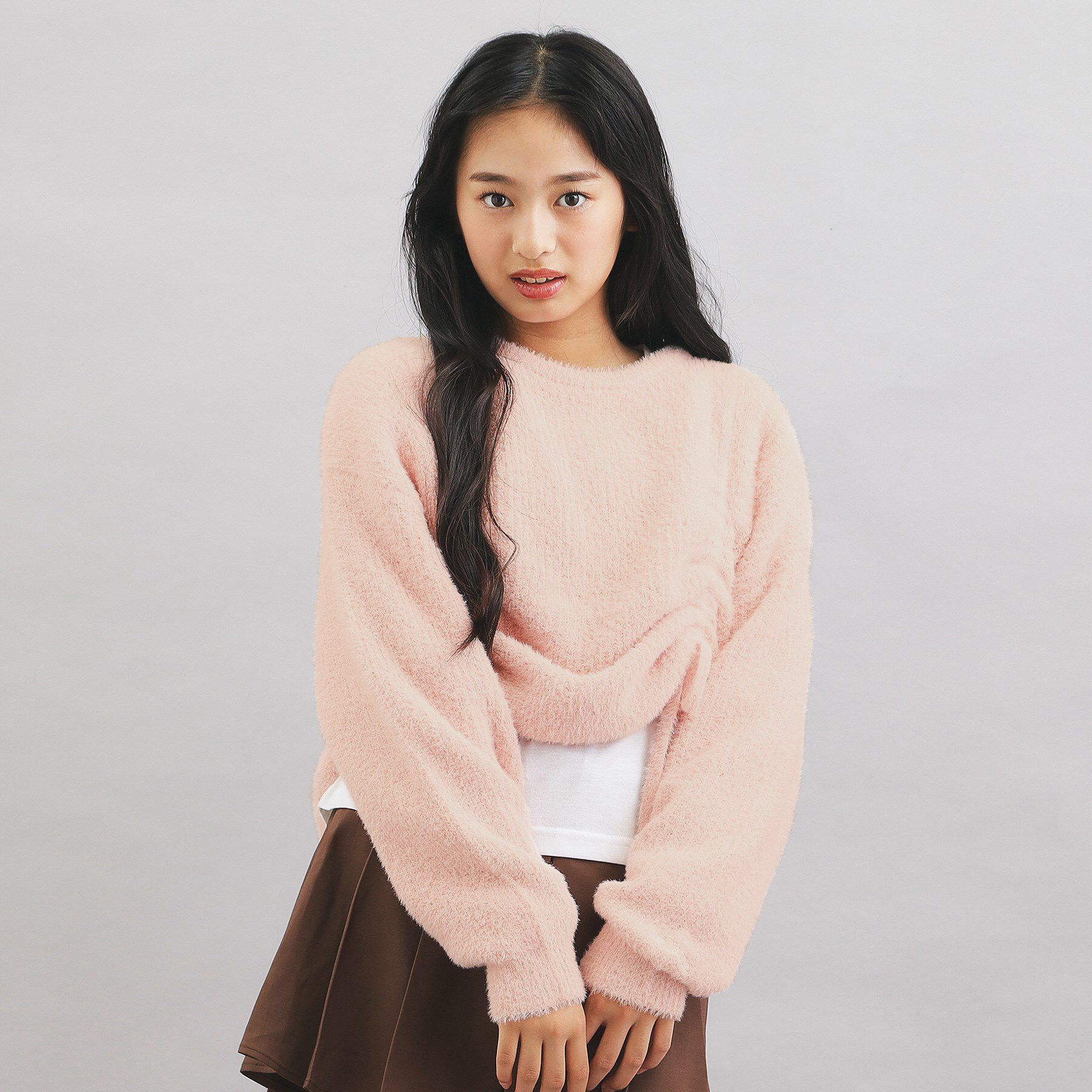 PINK-latte「【セットアイテム】ドロスト＋ロンTセットプルオーバー」|ニット・セーター|