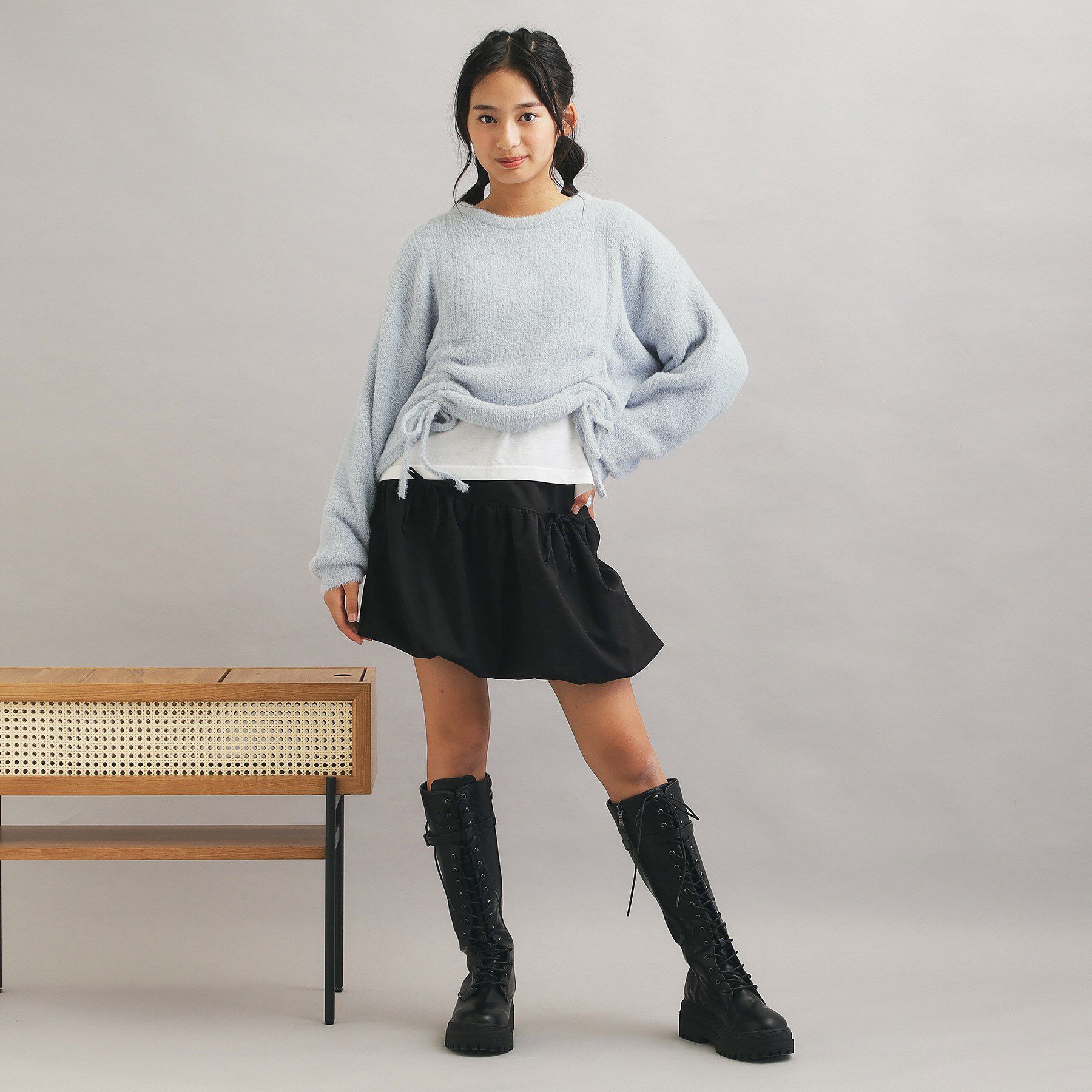 PINK-latte「【セットアイテム】ドロスト＋ロンTセットプルオーバー」|ニット・セーター|