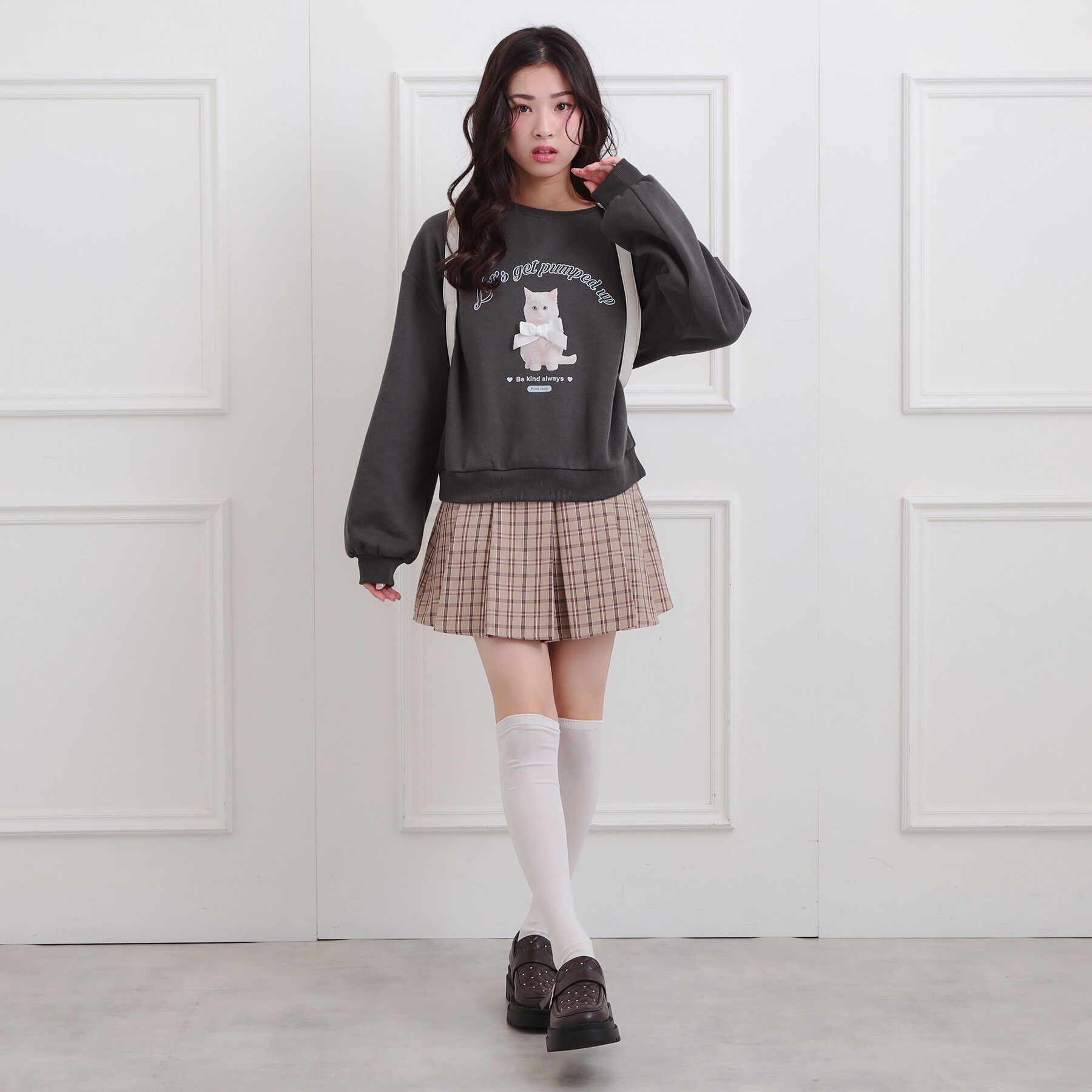 PINK-latte「ベロアリボンネコフォトトレーナー」|その他|