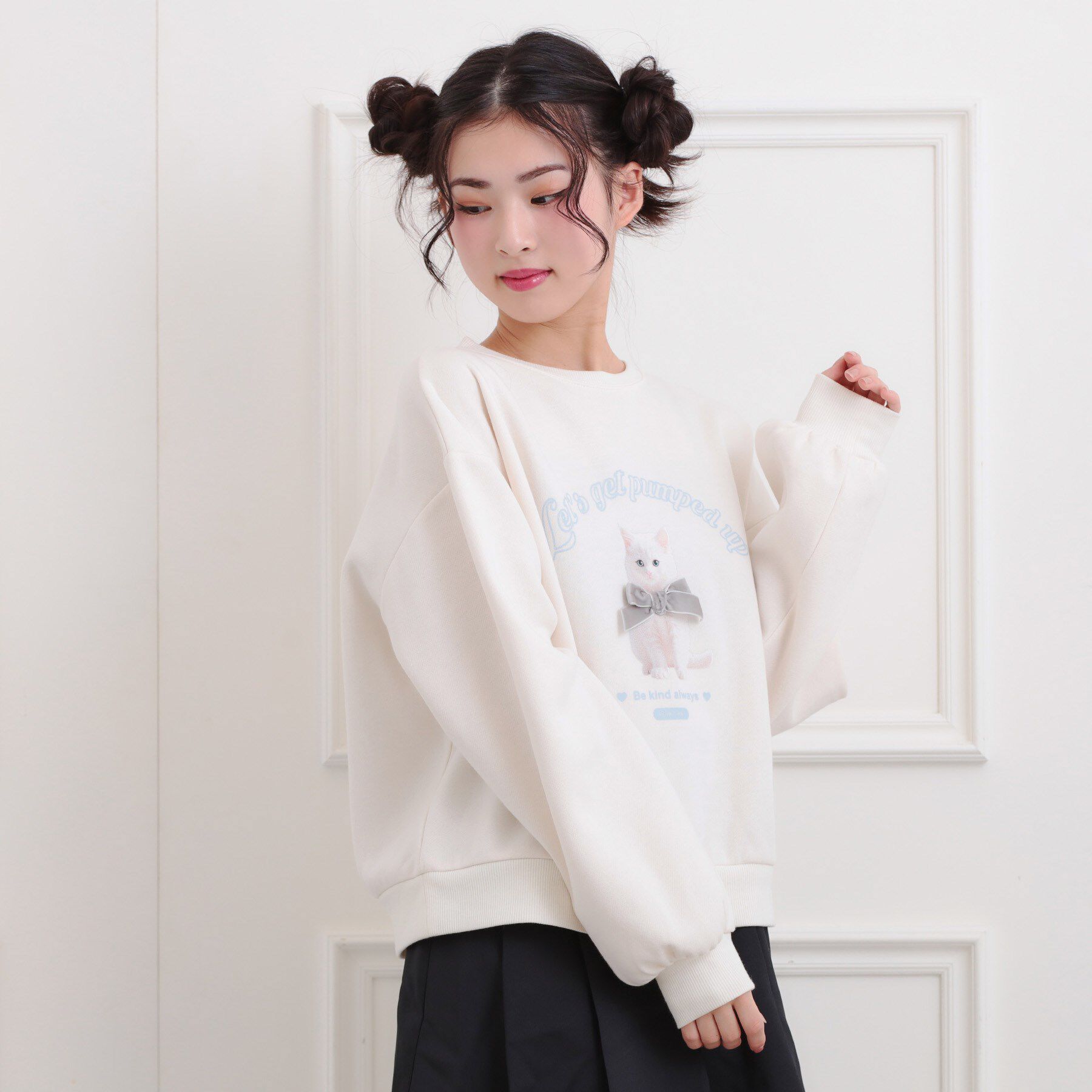 PINK-latte「ベロアリボンネコフォトトレーナー」|その他|