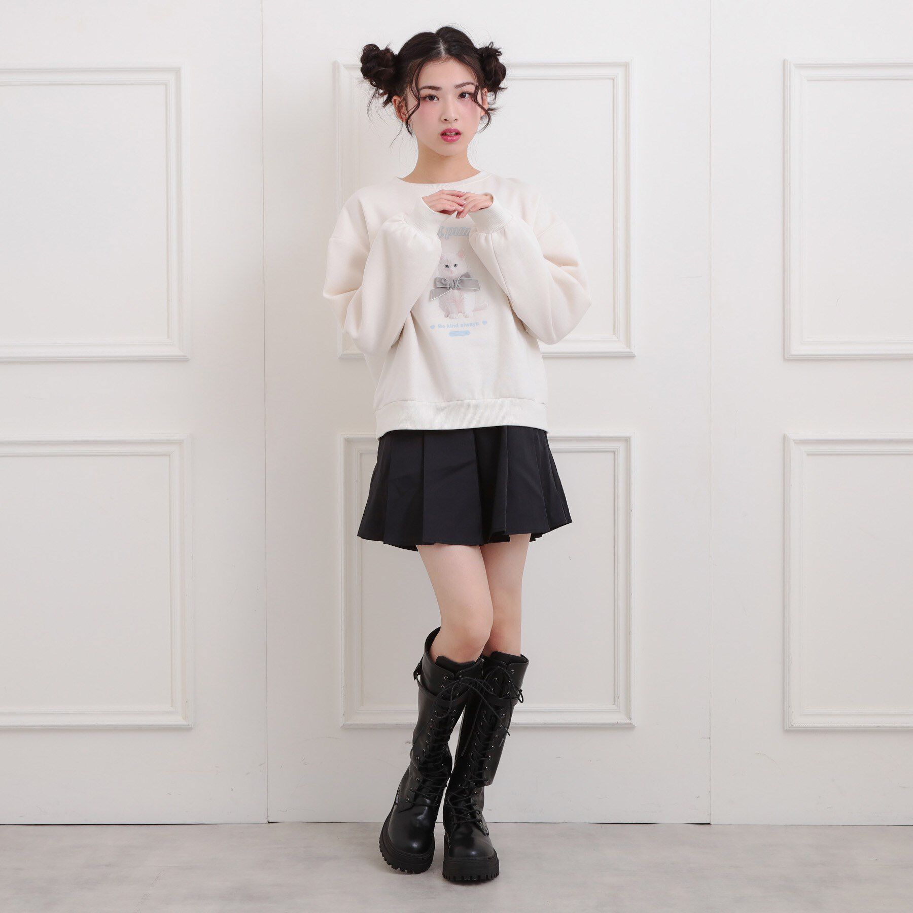 PINK-latte「ベロアリボンネコフォトトレーナー」|その他|