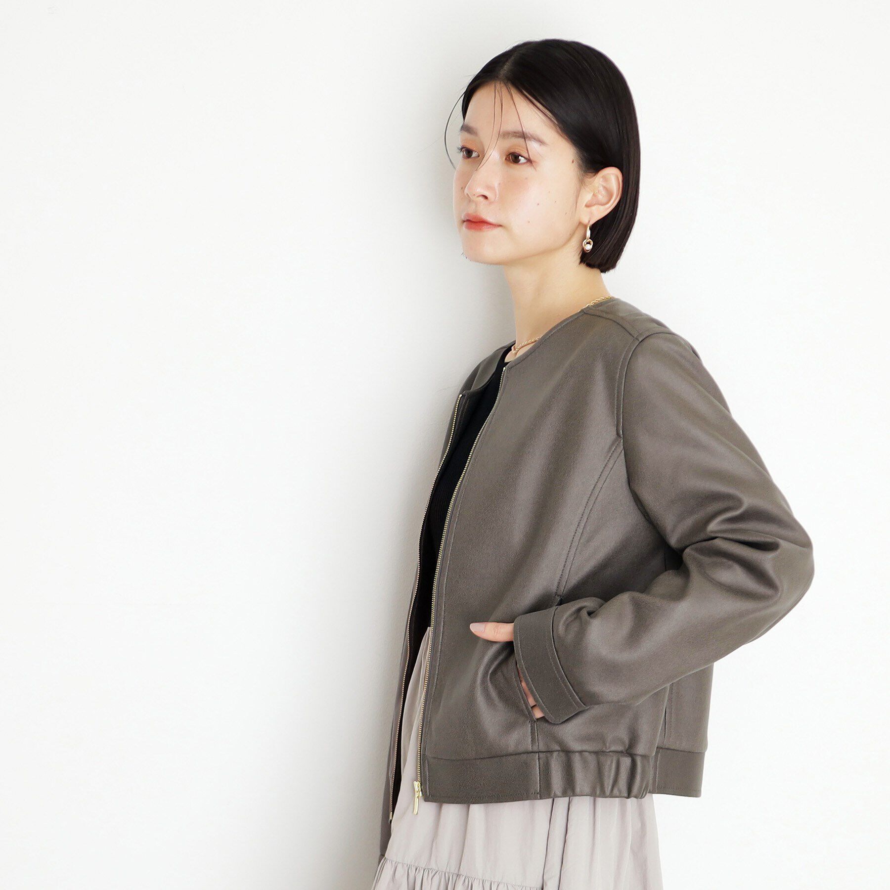 THE SHOP TK「ノーカラーブルゾン」|ブルゾン・スタジャン|