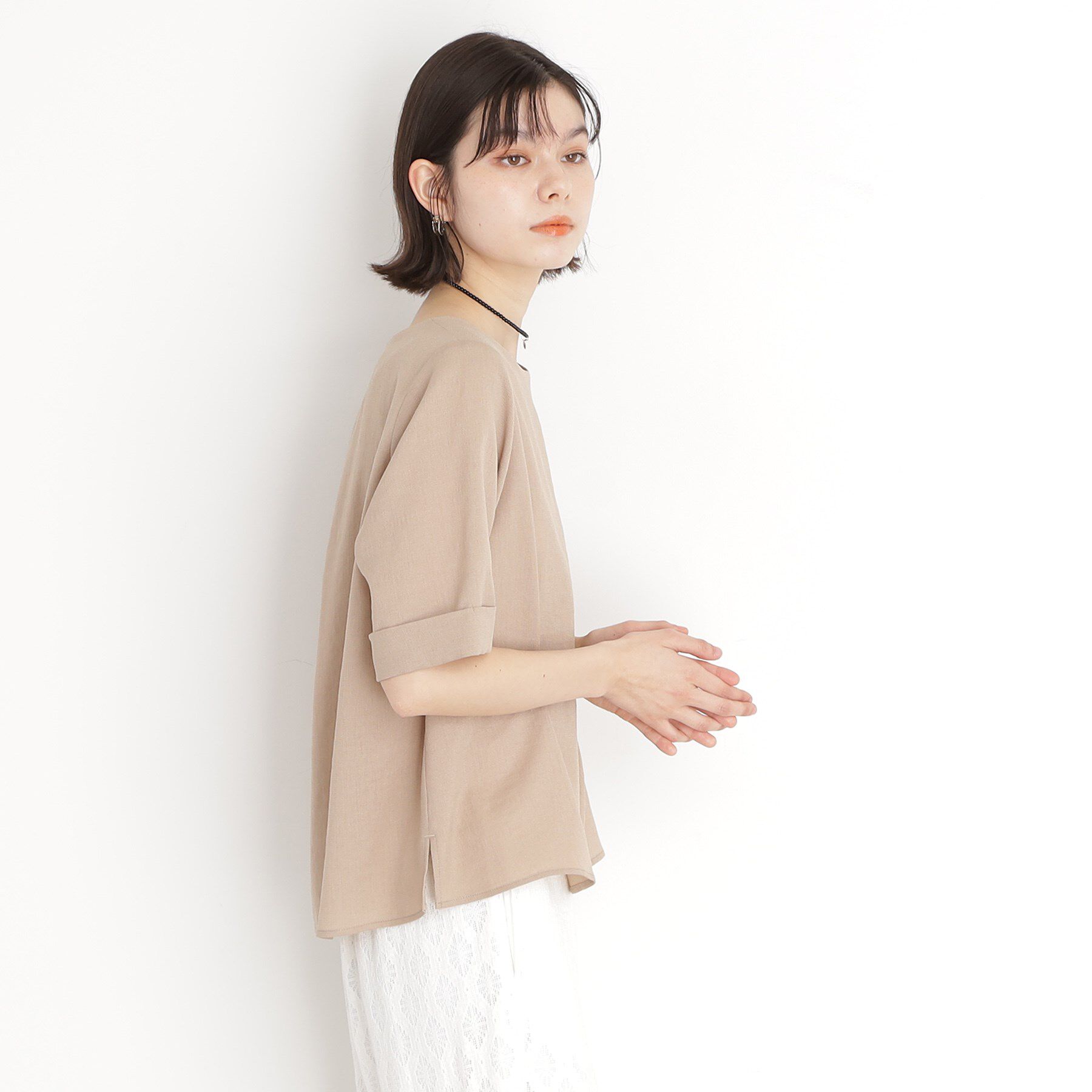 THE SHOP TK「麻調ブラウス【シワになりにくい/洗える】」|シャツ・ブラウス|