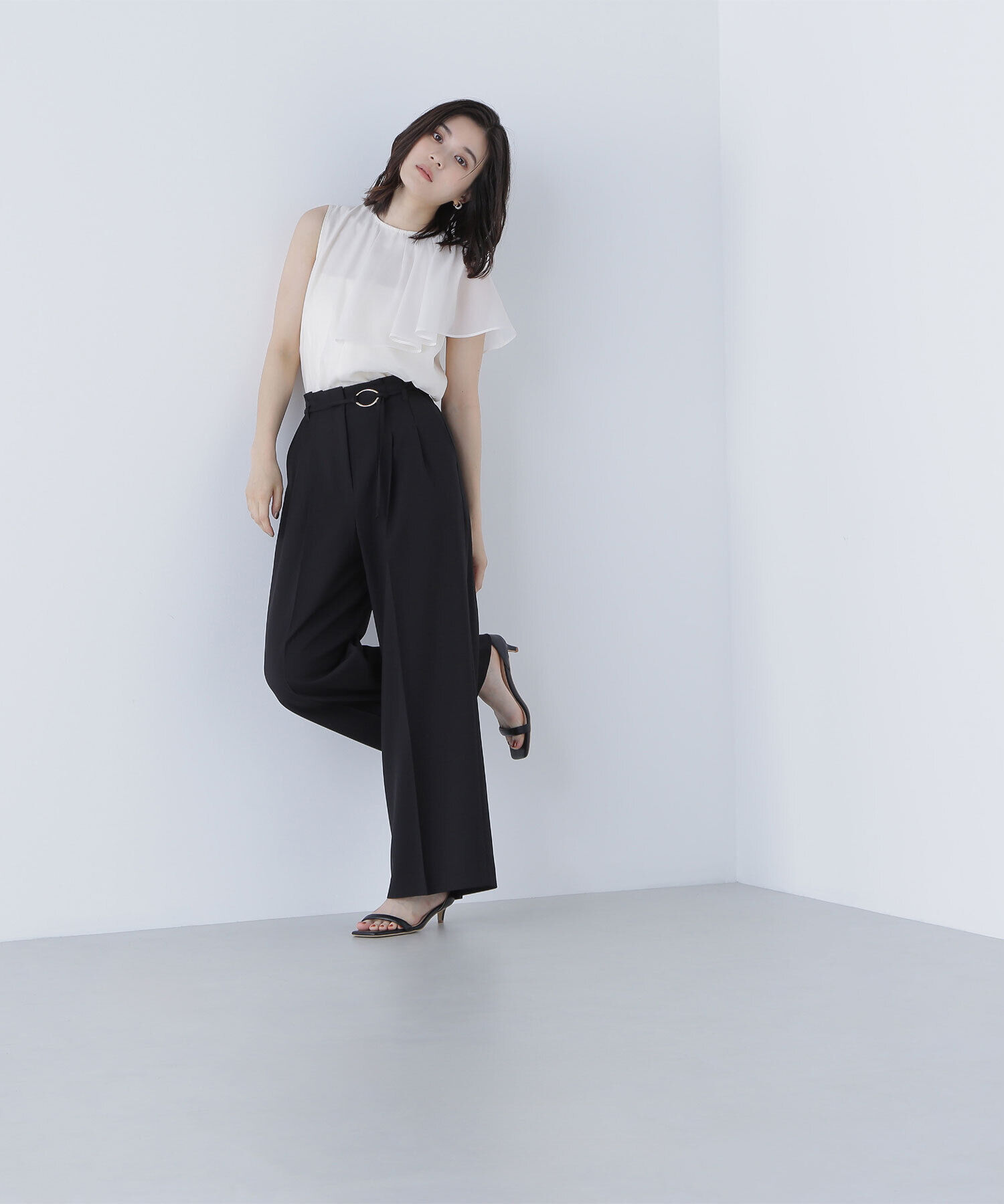  「アシメフリルシアーブラウス」|シャツ・ブラウス|