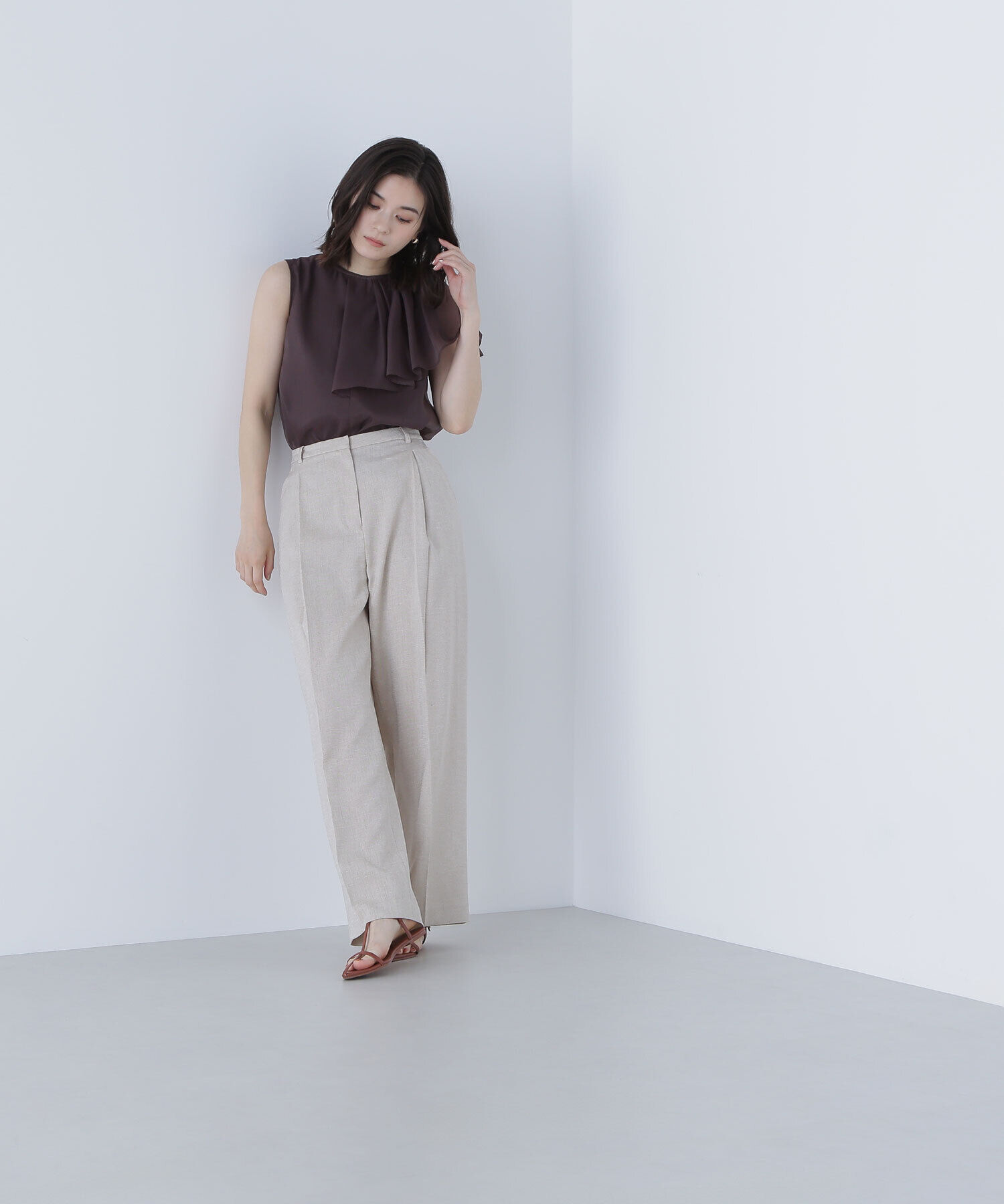  「アシメフリルシアーブラウス」|シャツ・ブラウス|