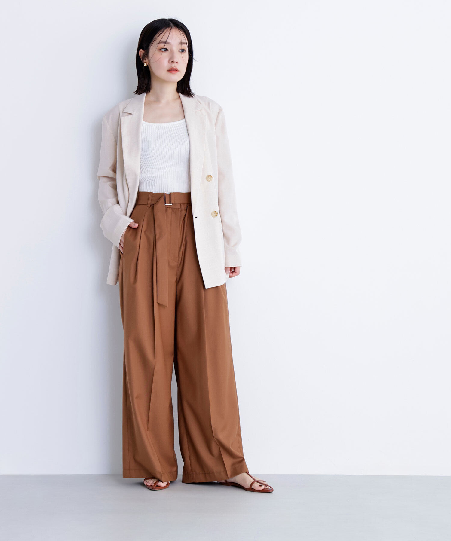  「デザインベルトワイドパンツ」|その他|