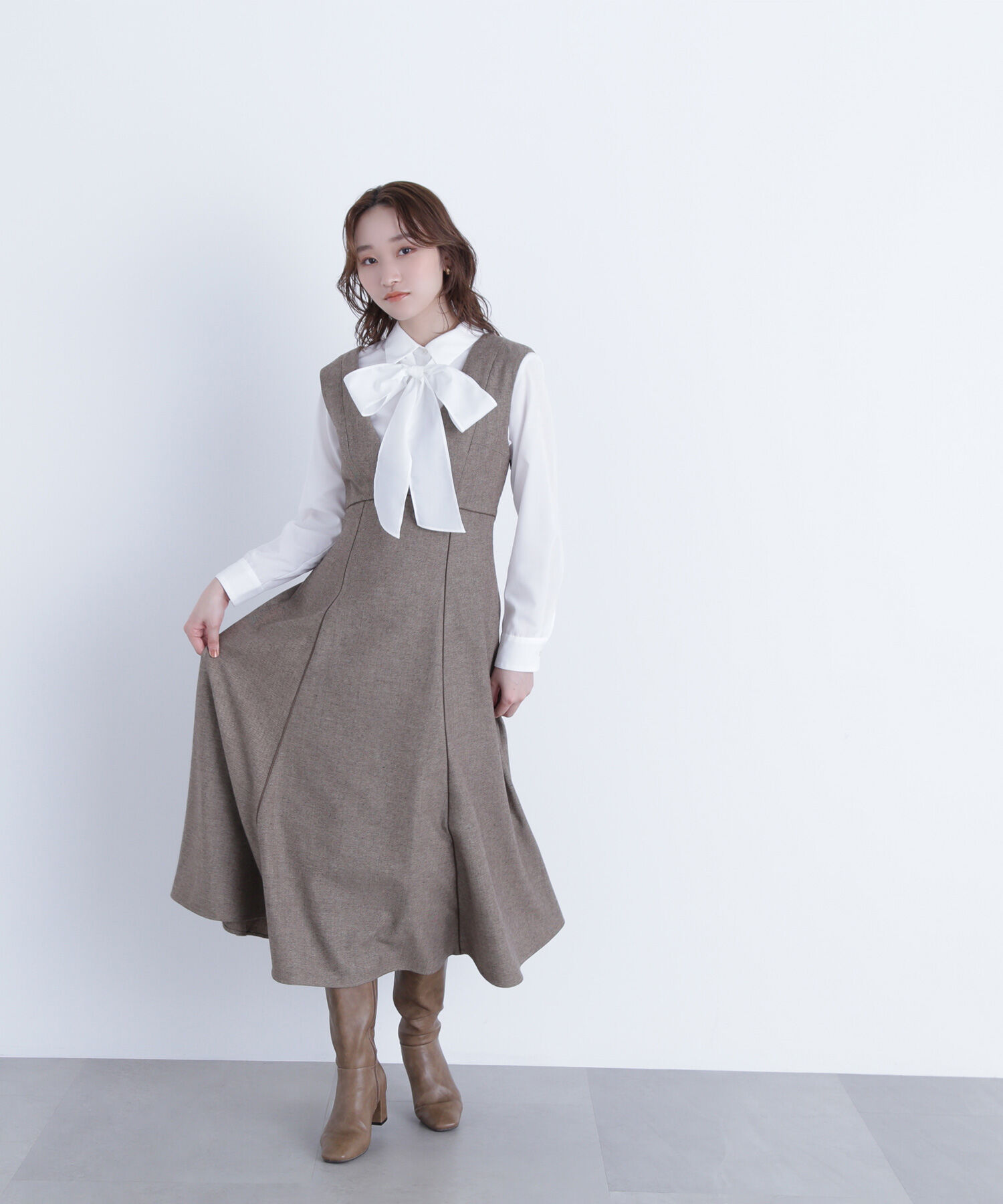  「シャツカラーリボンブラウス」|シャツ・ブラウス|