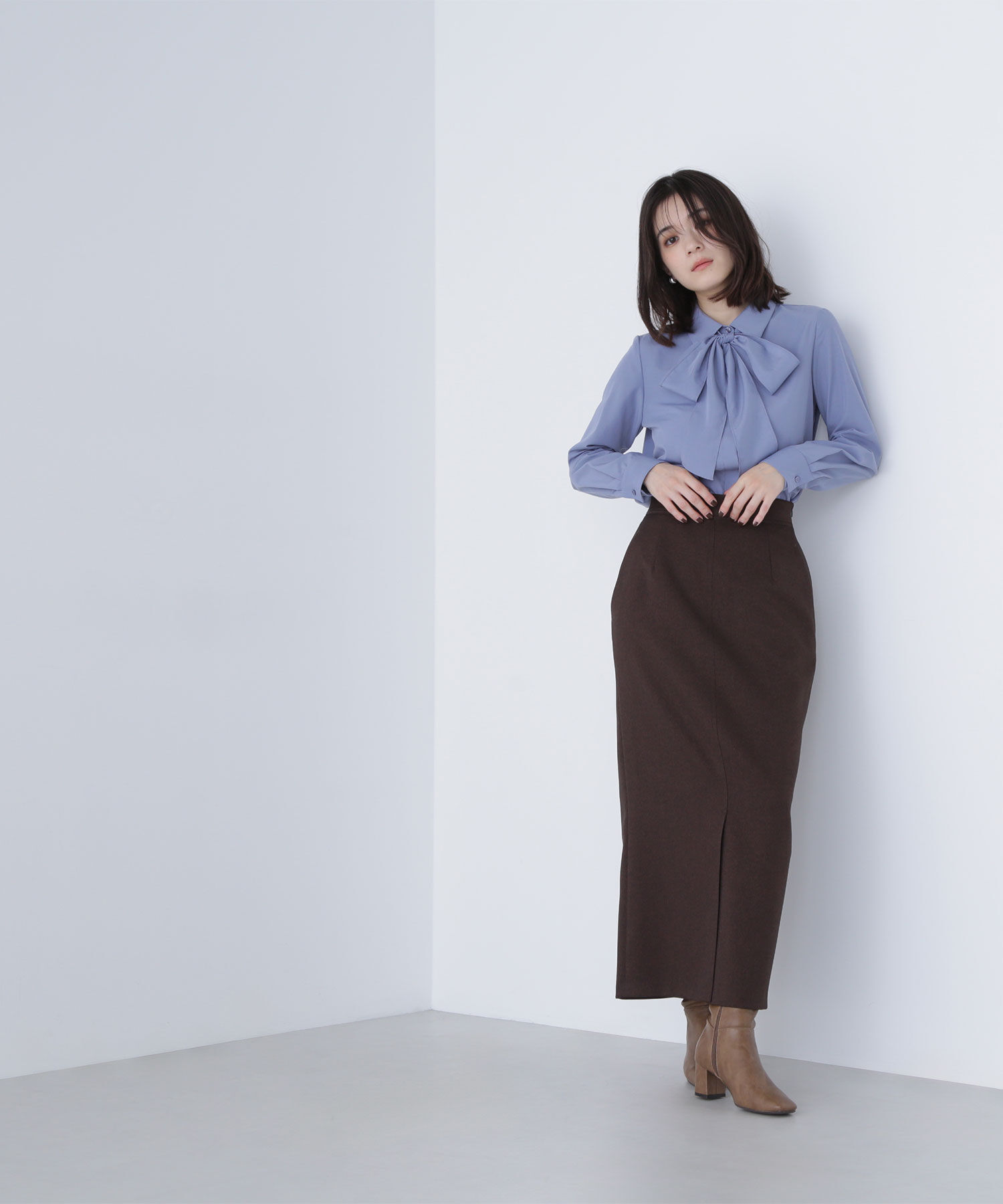  「シャツカラーリボンブラウス」|シャツ・ブラウス|