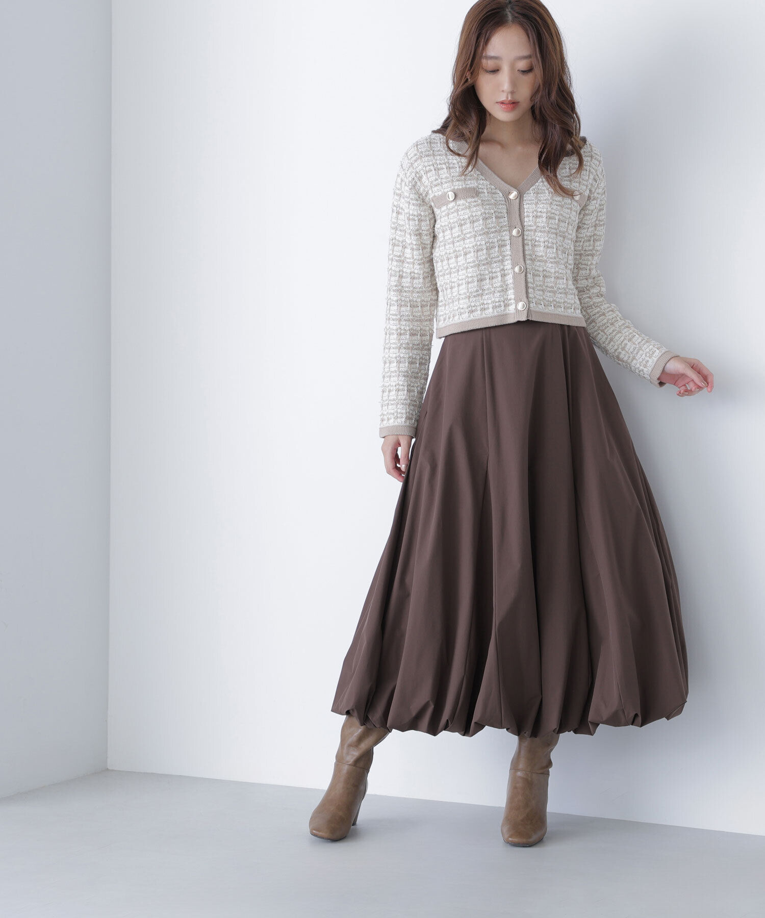  「マチバルーンスカート」|スカート|ダークブラウ 1
