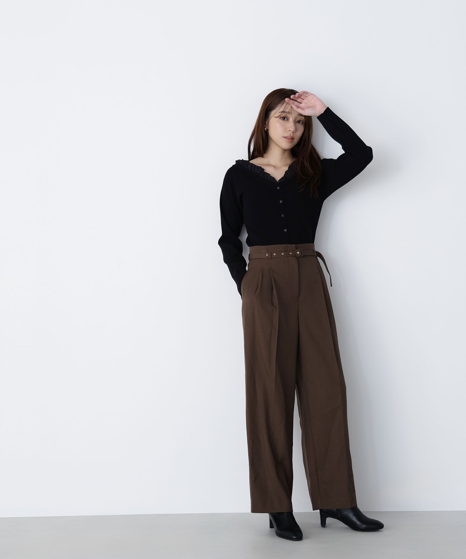  「フリルトリムドッキングニット」|ニット・セーター|