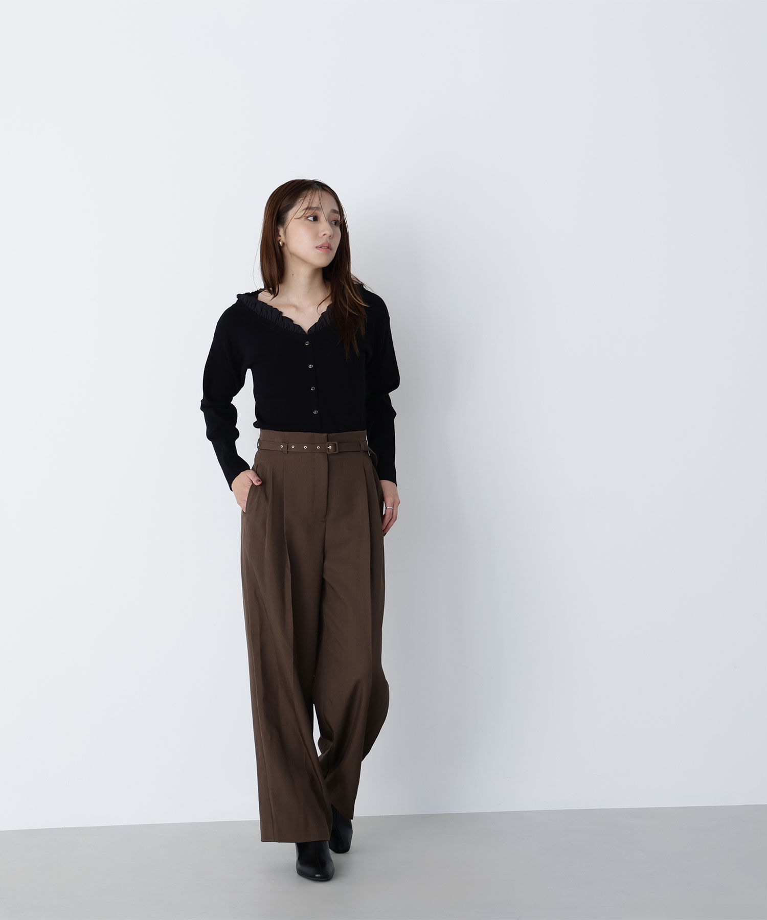  「フリルトリムドッキングニット」|ニット・セーター|