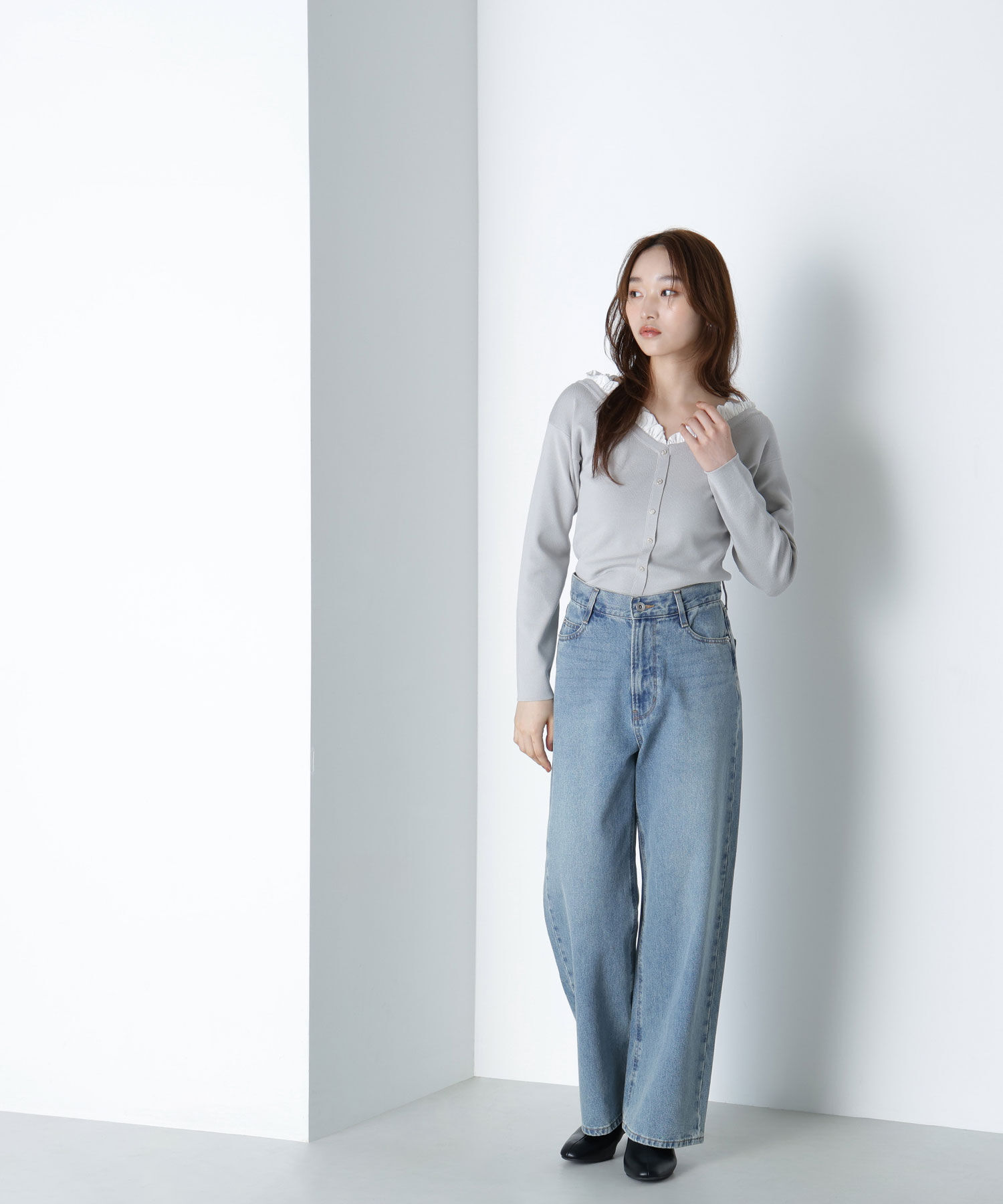  「フリルトリムドッキングニット」|ニット・セーター|