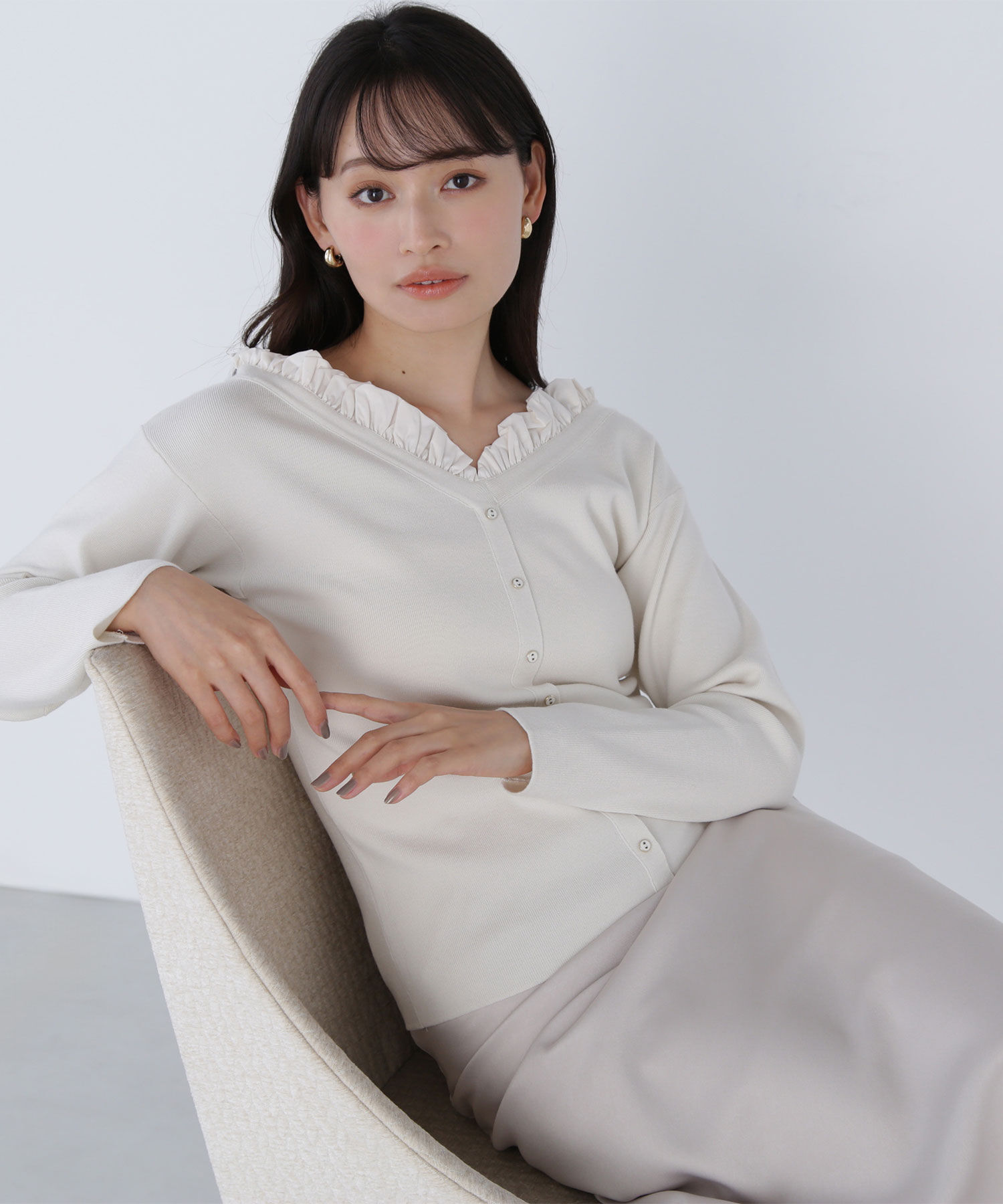  「フリルトリムドッキングニット」|ニット・セーター|