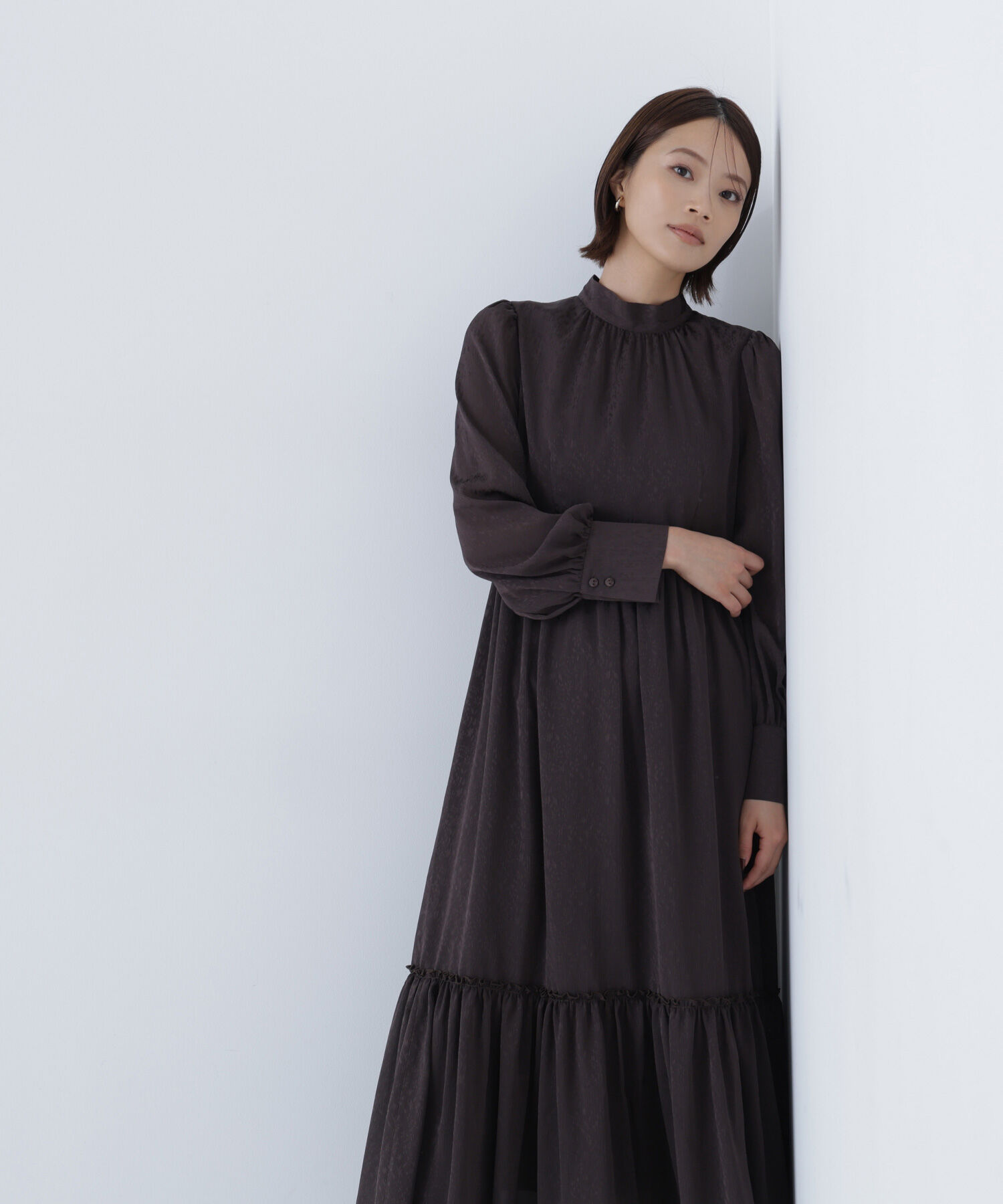  「バックリボンジャガードワンピース」|ワンピース|