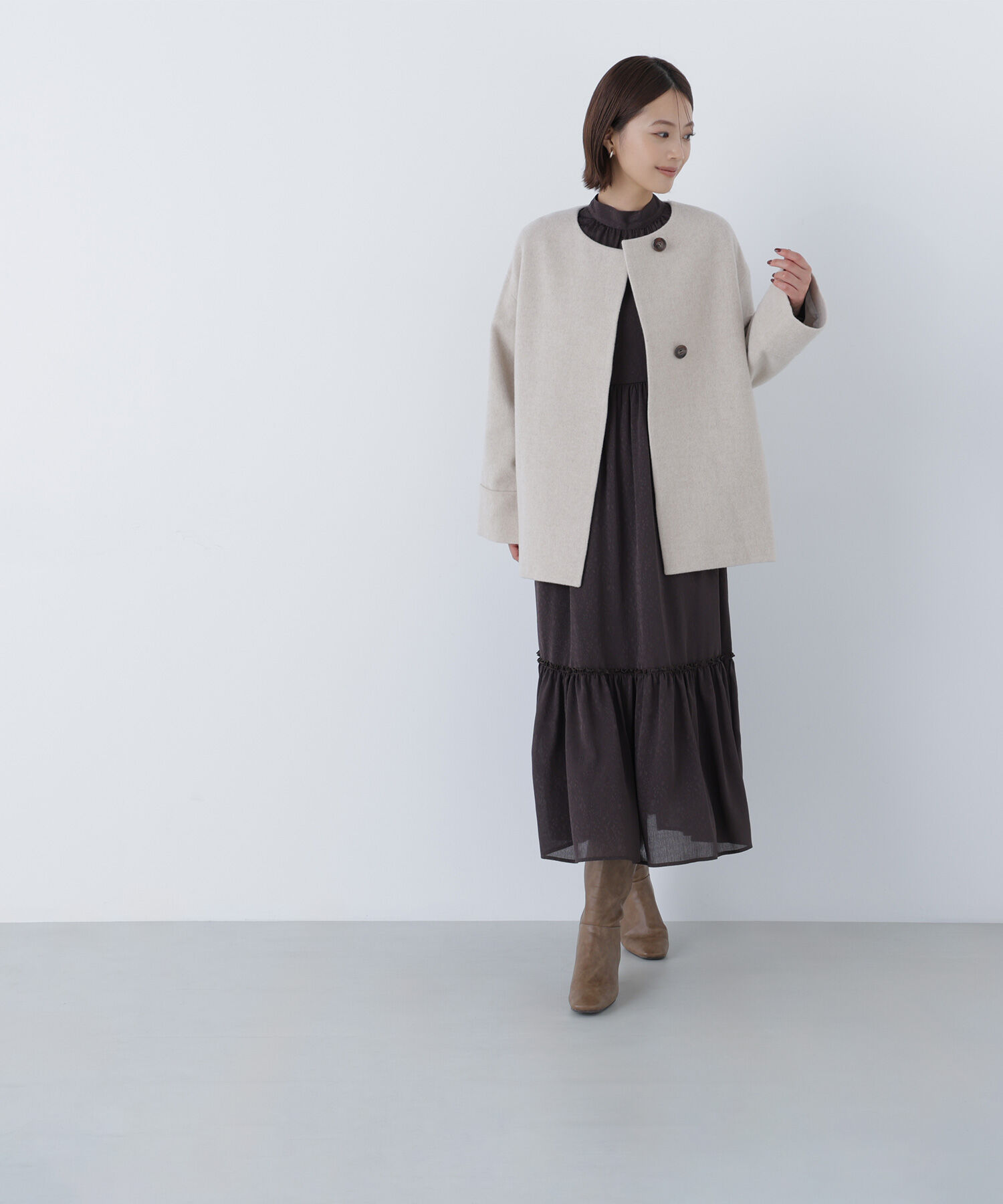  「バックリボンジャガードワンピース」|ワンピース|