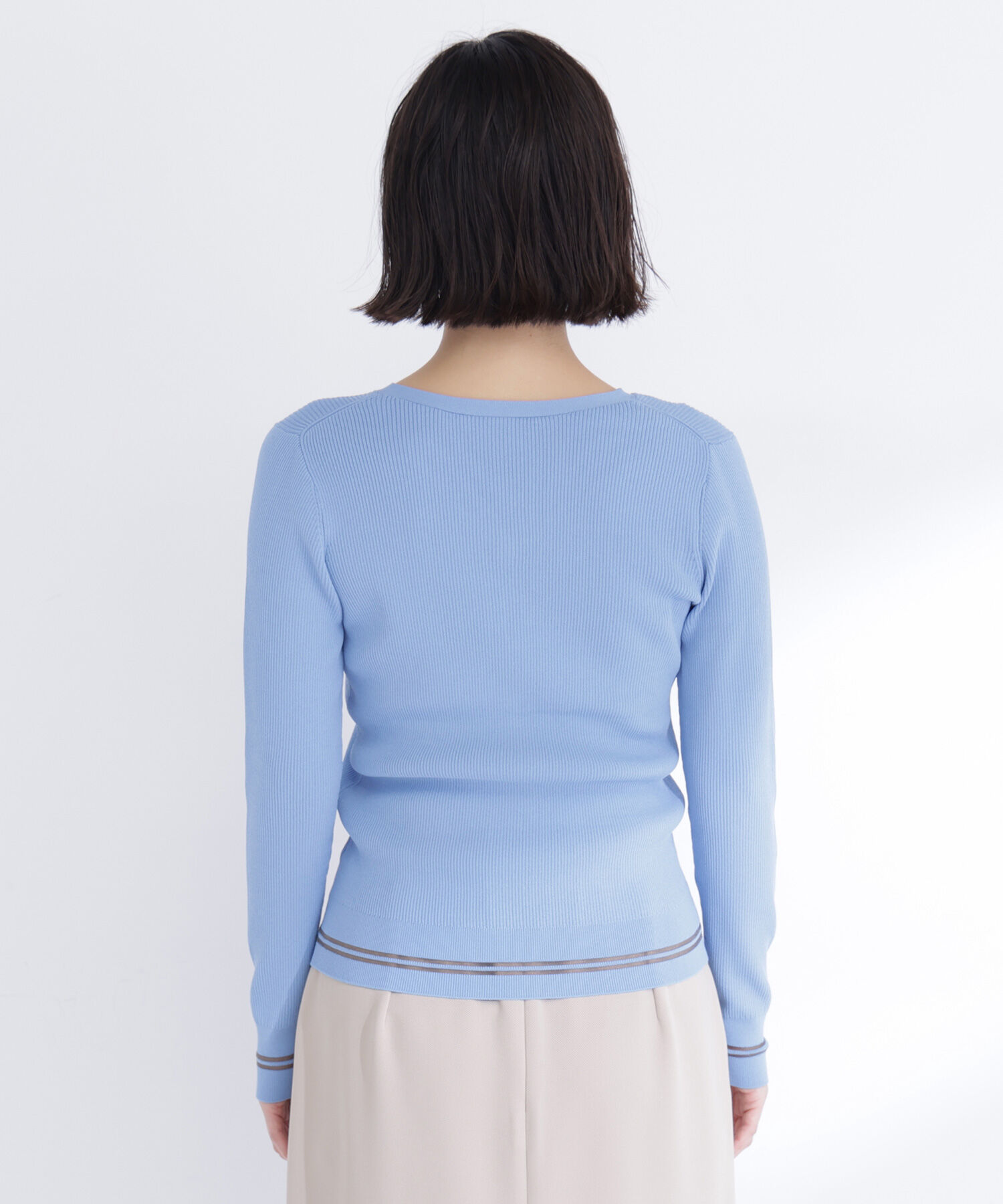  「メタルボタンシアーラインニット」|ニット・セーター|