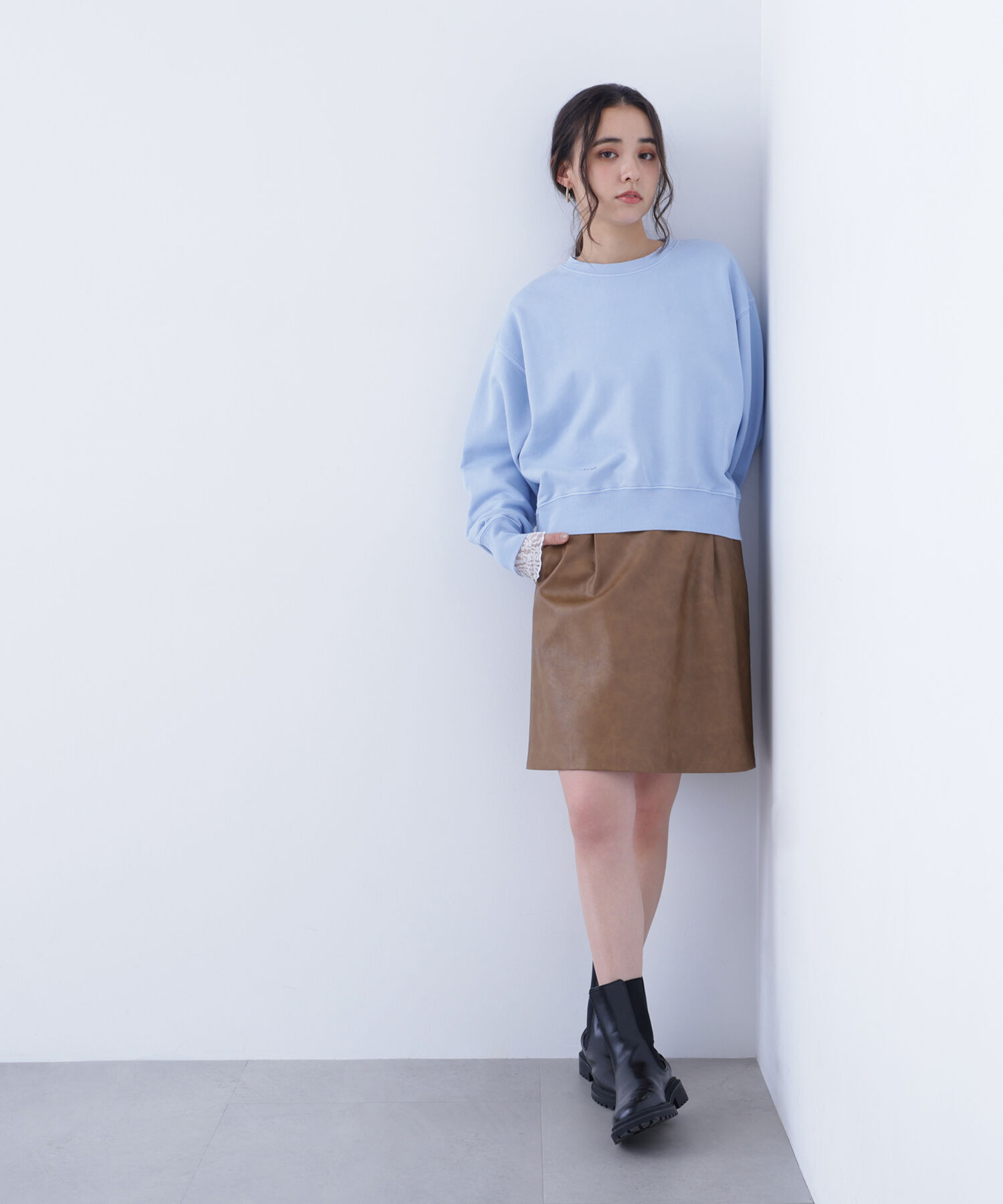  「〈N.〉フェイクレザーミニスカート」|スカート|