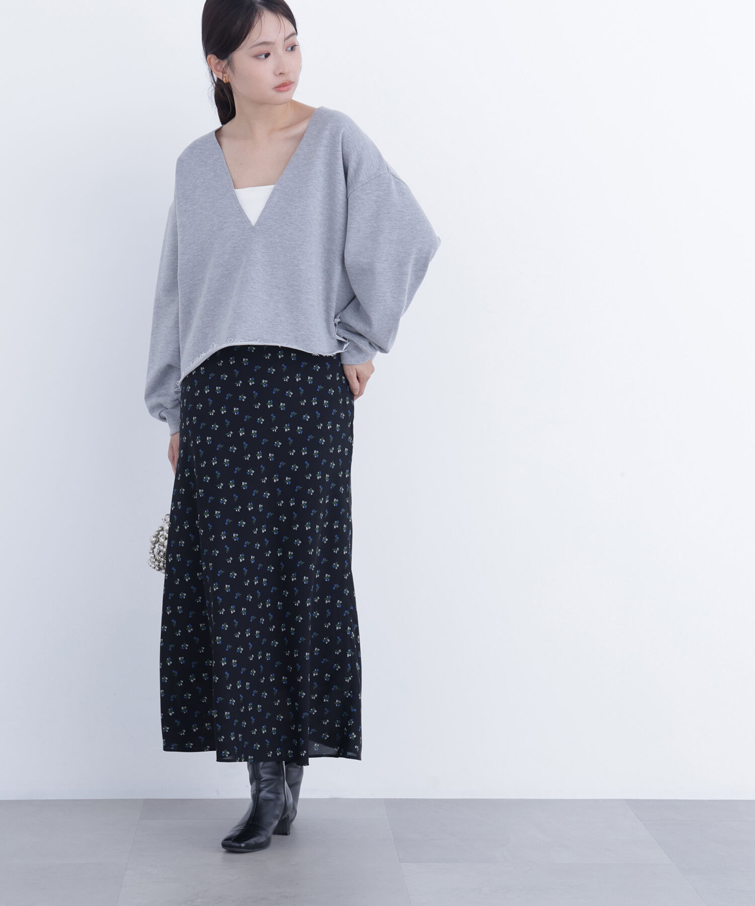  「〈N.〉フラワープリントナロースカート」|スカート|