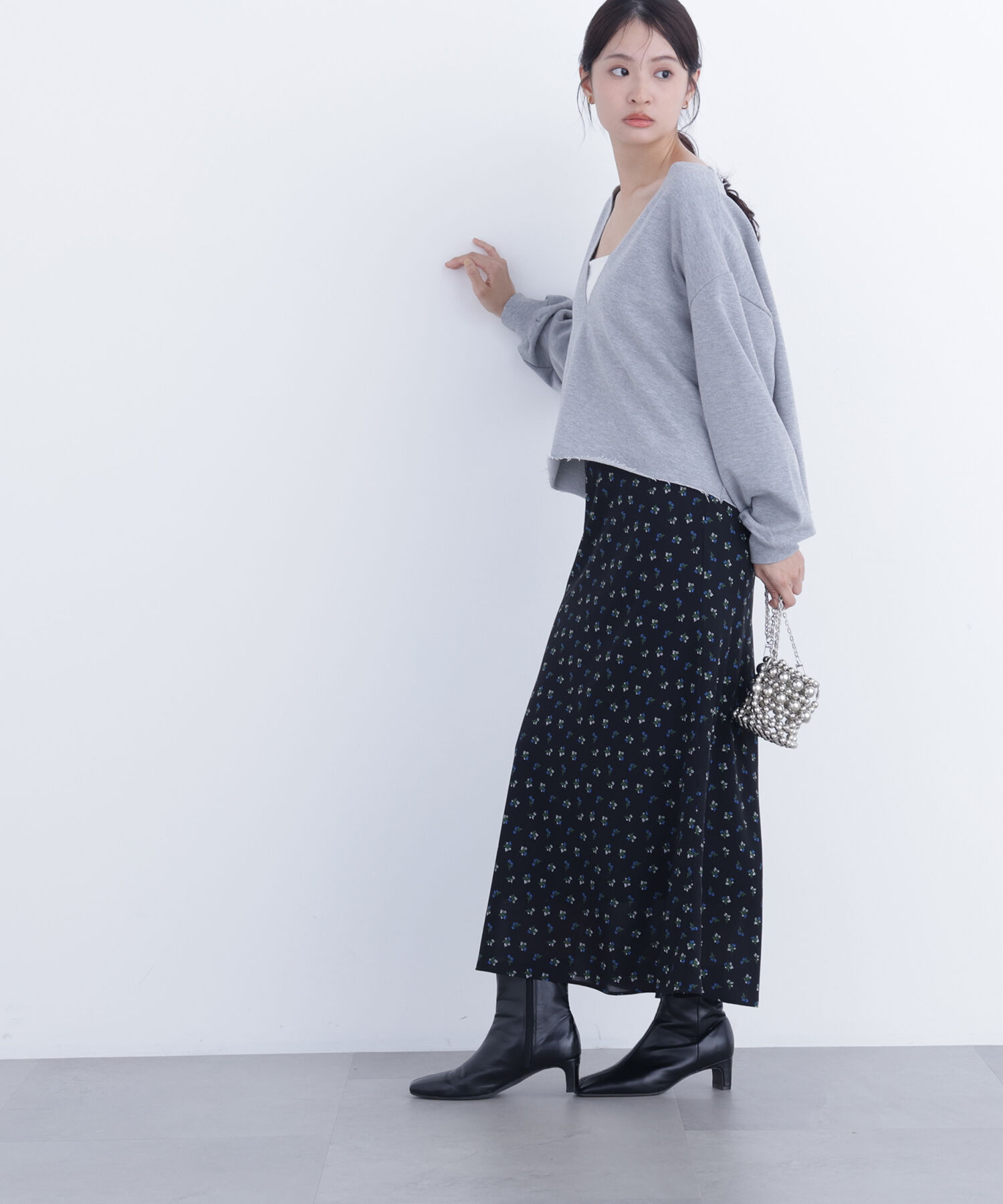  「〈N.〉フラワープリントナロースカート」|スカート|