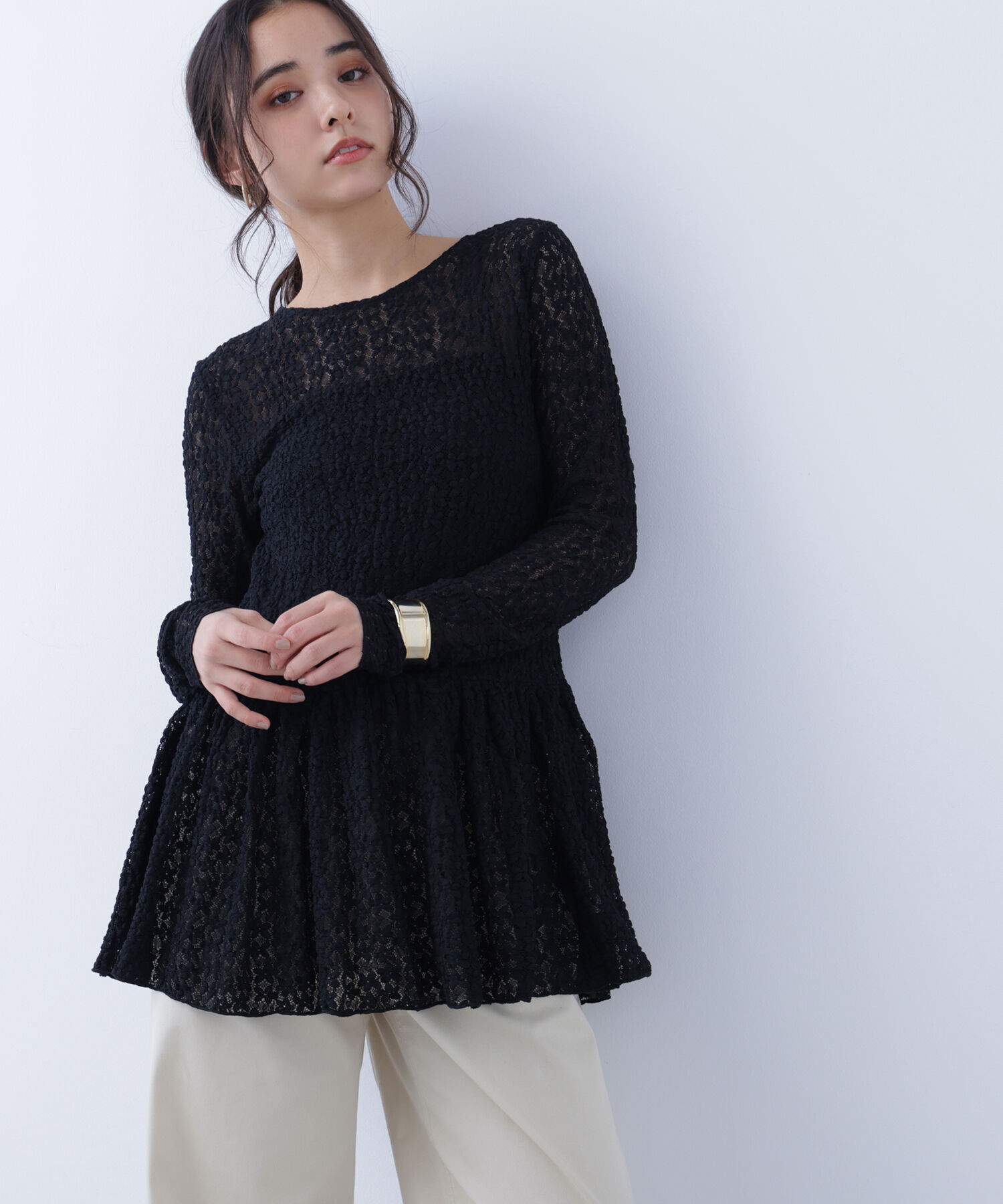  「〈N.〉 レースペプラムトップス」|Tシャツ・カットソー|