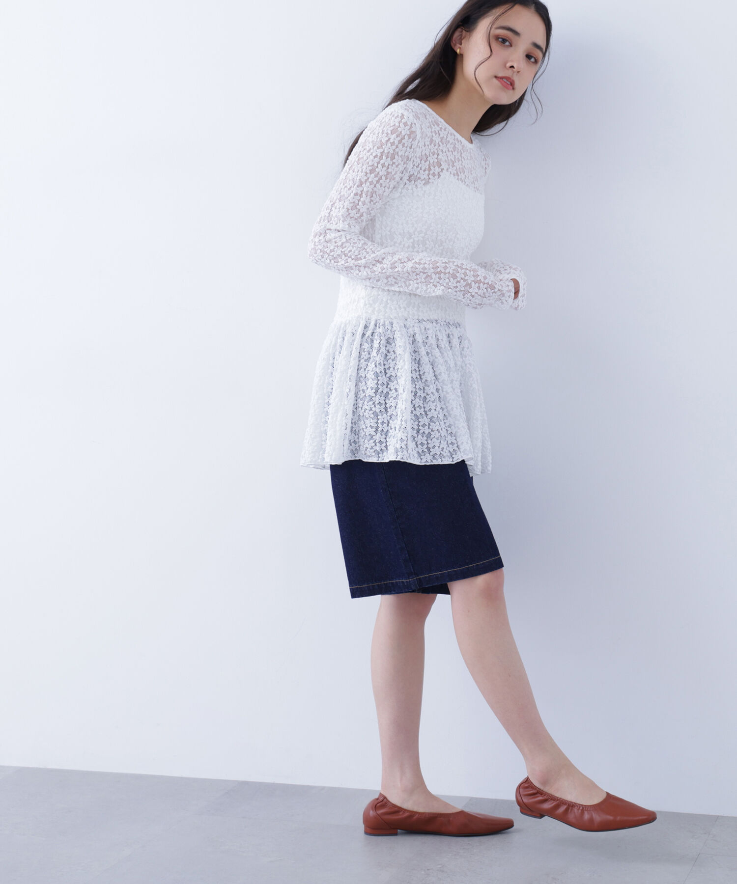  「〈N.〉 レースペプラムトップス」|Tシャツ・カットソー|