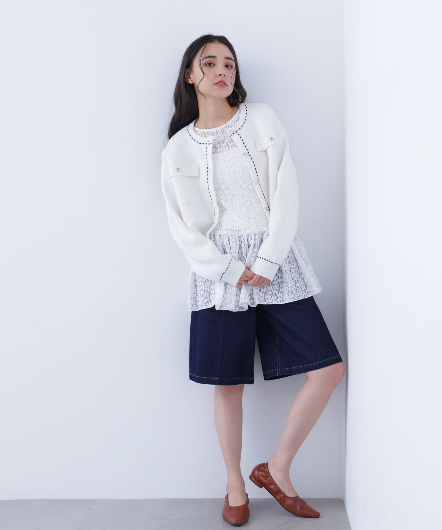  「〈N.〉 レースペプラムトップス」|Tシャツ・カットソー|