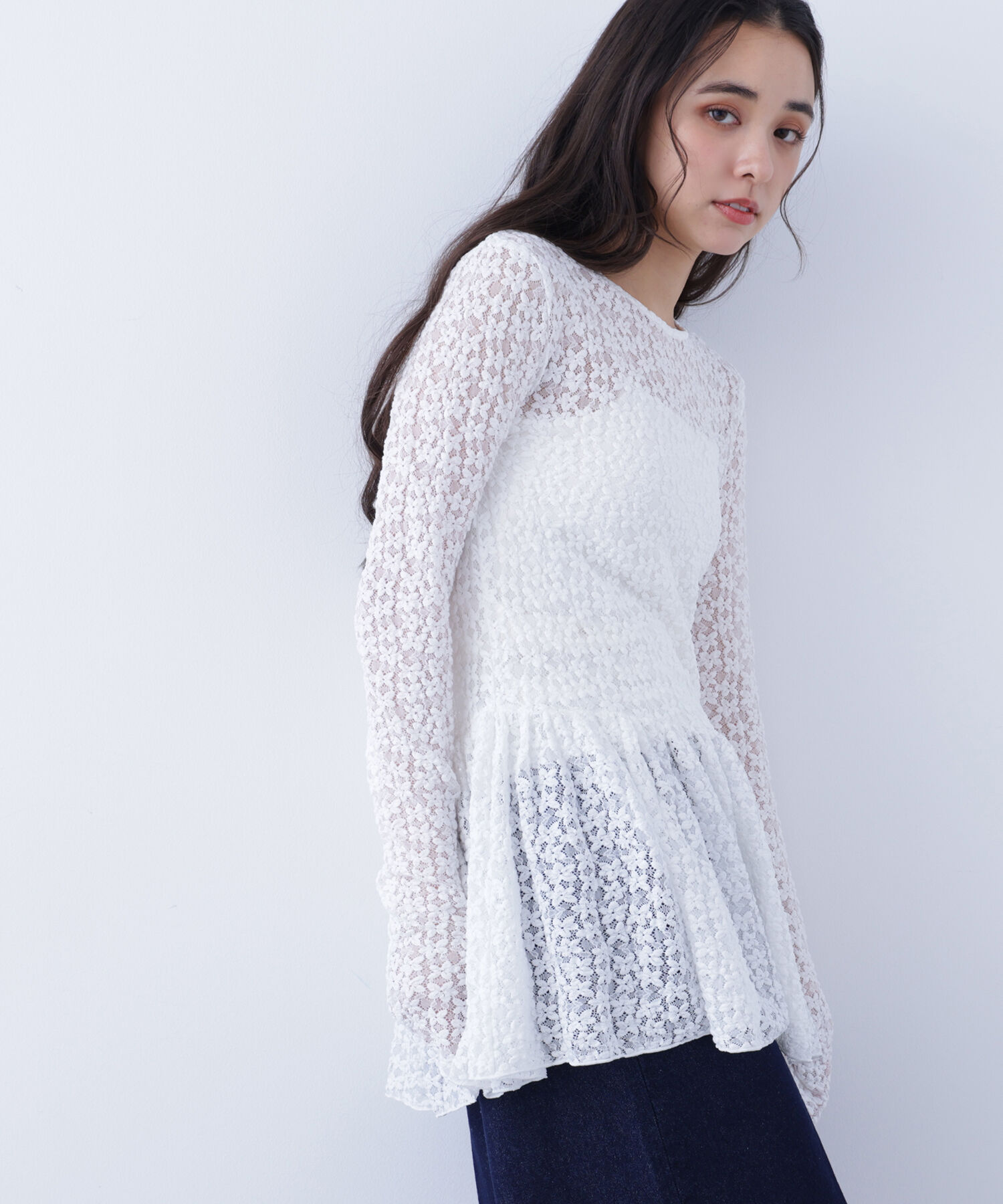  「〈N.〉 レースペプラムトップス」|Tシャツ・カットソー|