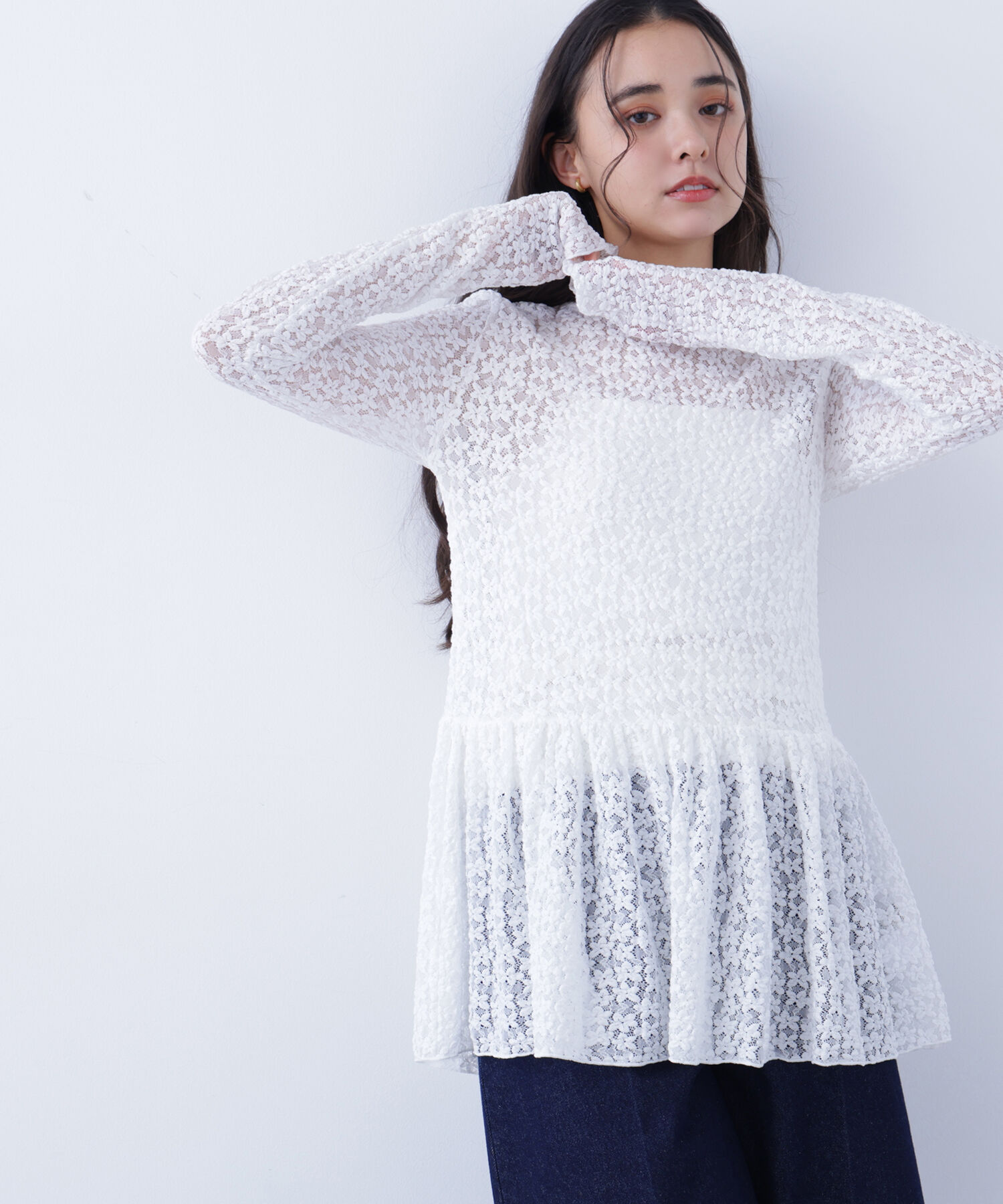  「〈N.〉 レースペプラムトップス」|Tシャツ・カットソー|