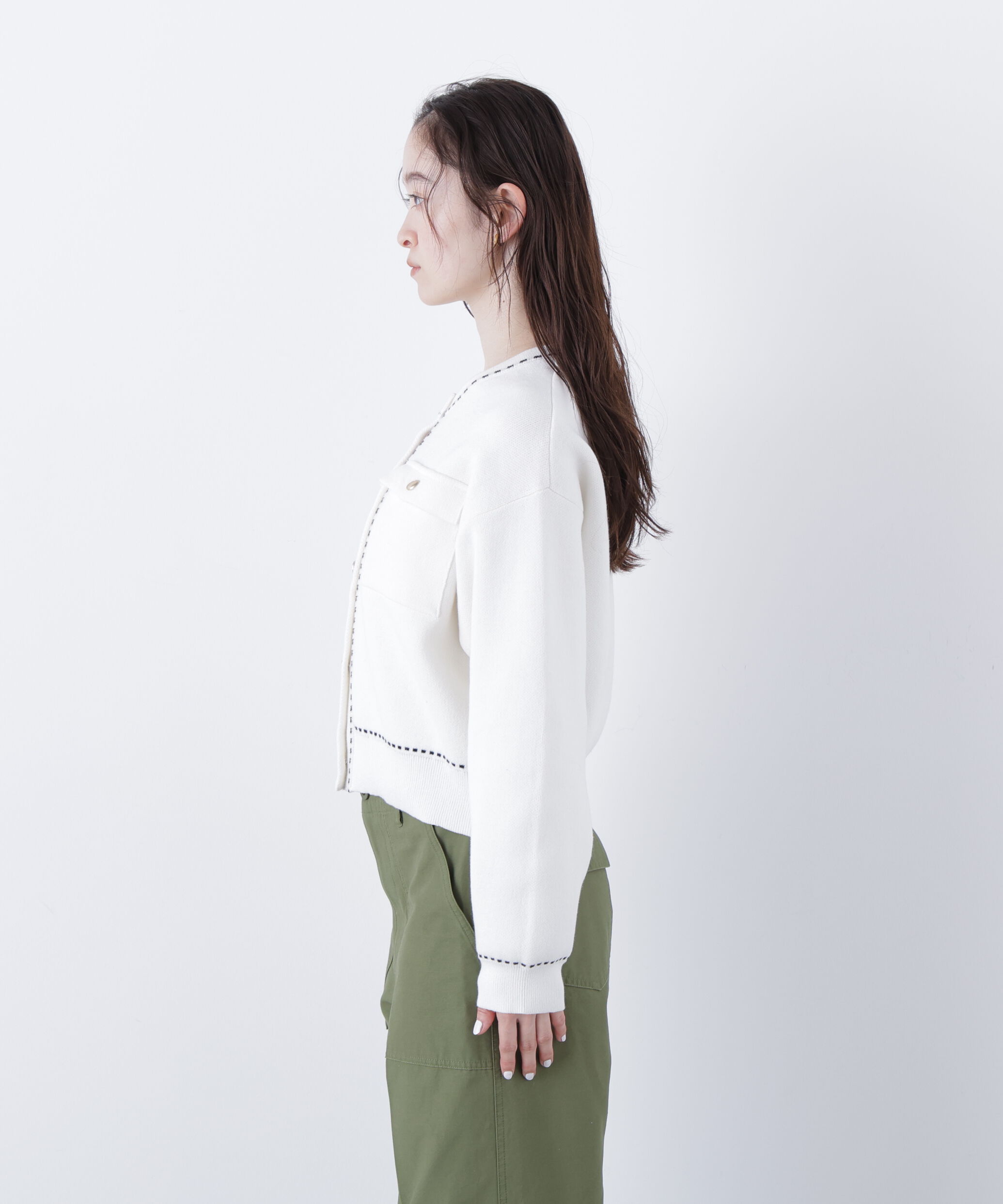  「〈N.〉ステッチニットジャケット」|ニット・セーター|