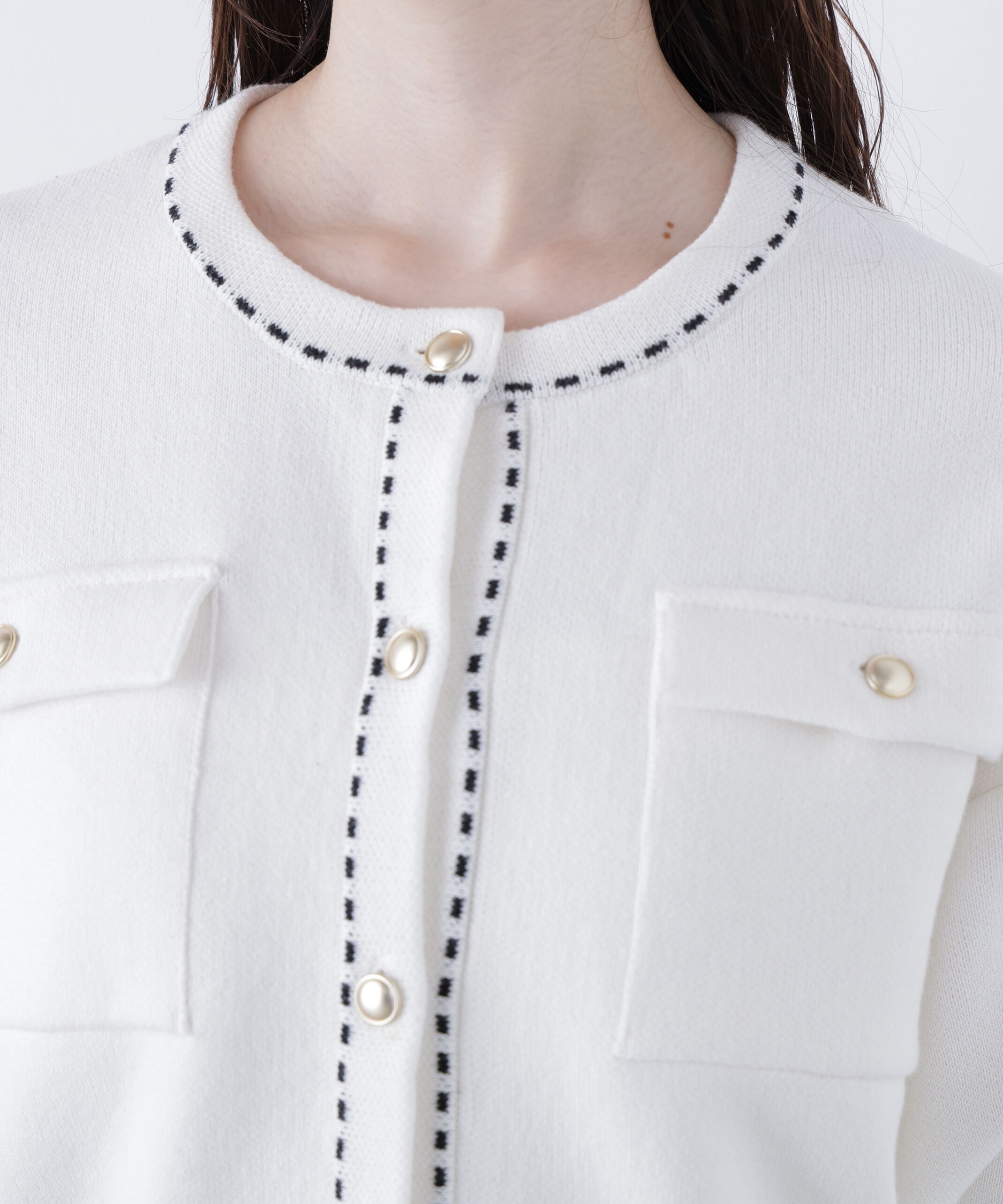  「〈N.〉ステッチニットジャケット」|ニット・セーター|