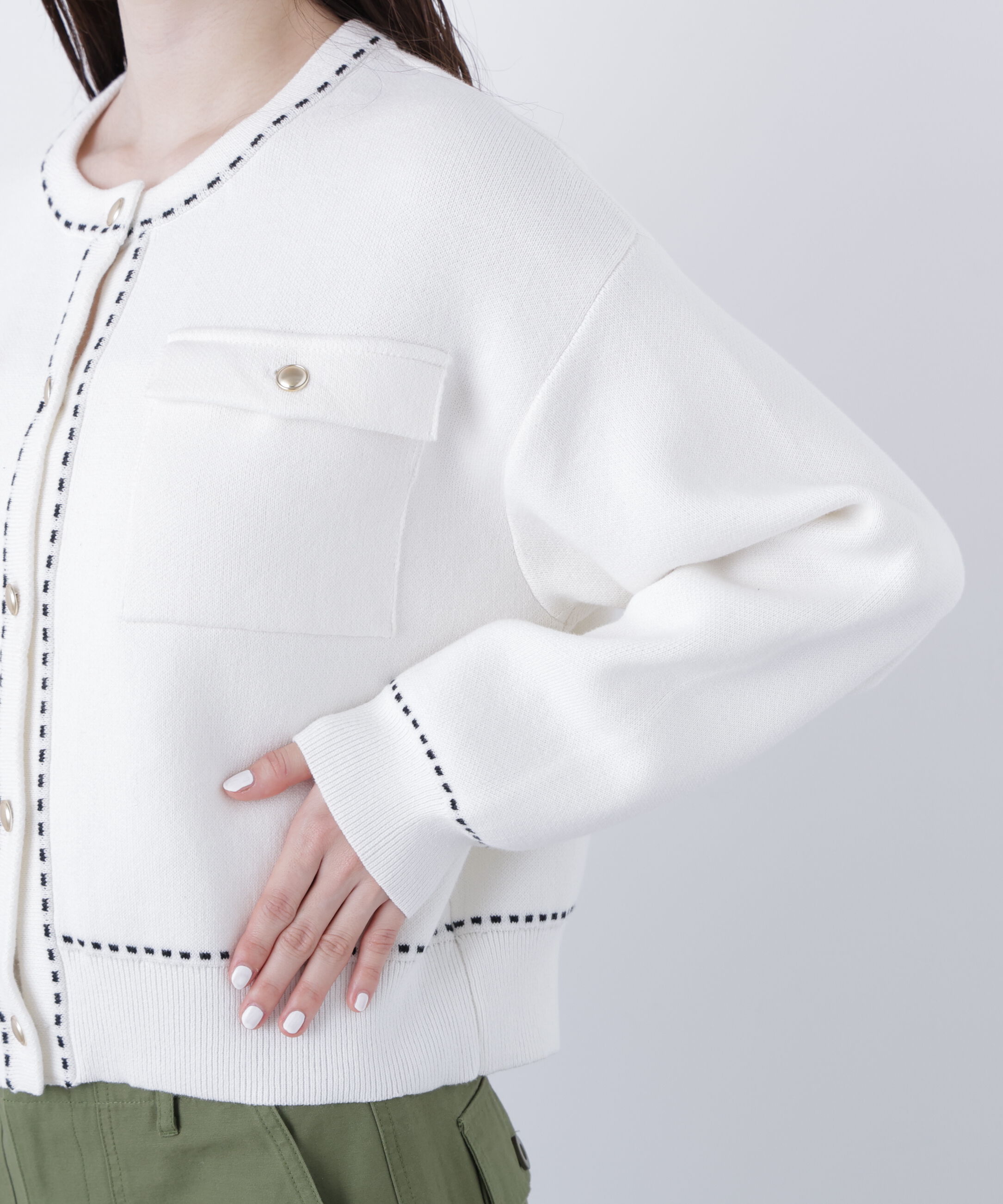  「〈N.〉ステッチニットジャケット」|ニット・セーター|