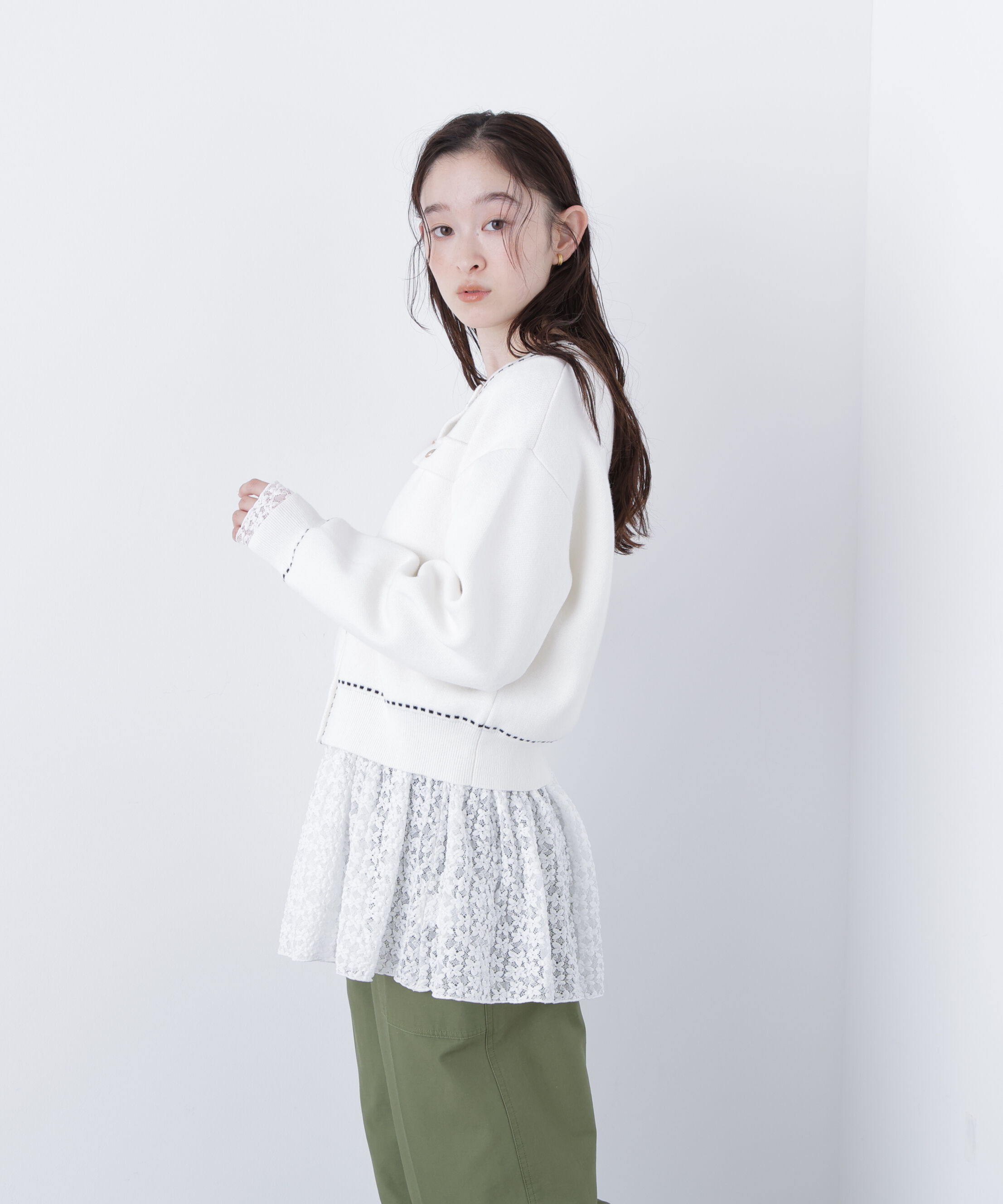  「〈N.〉ステッチニットジャケット」|ニット・セーター|