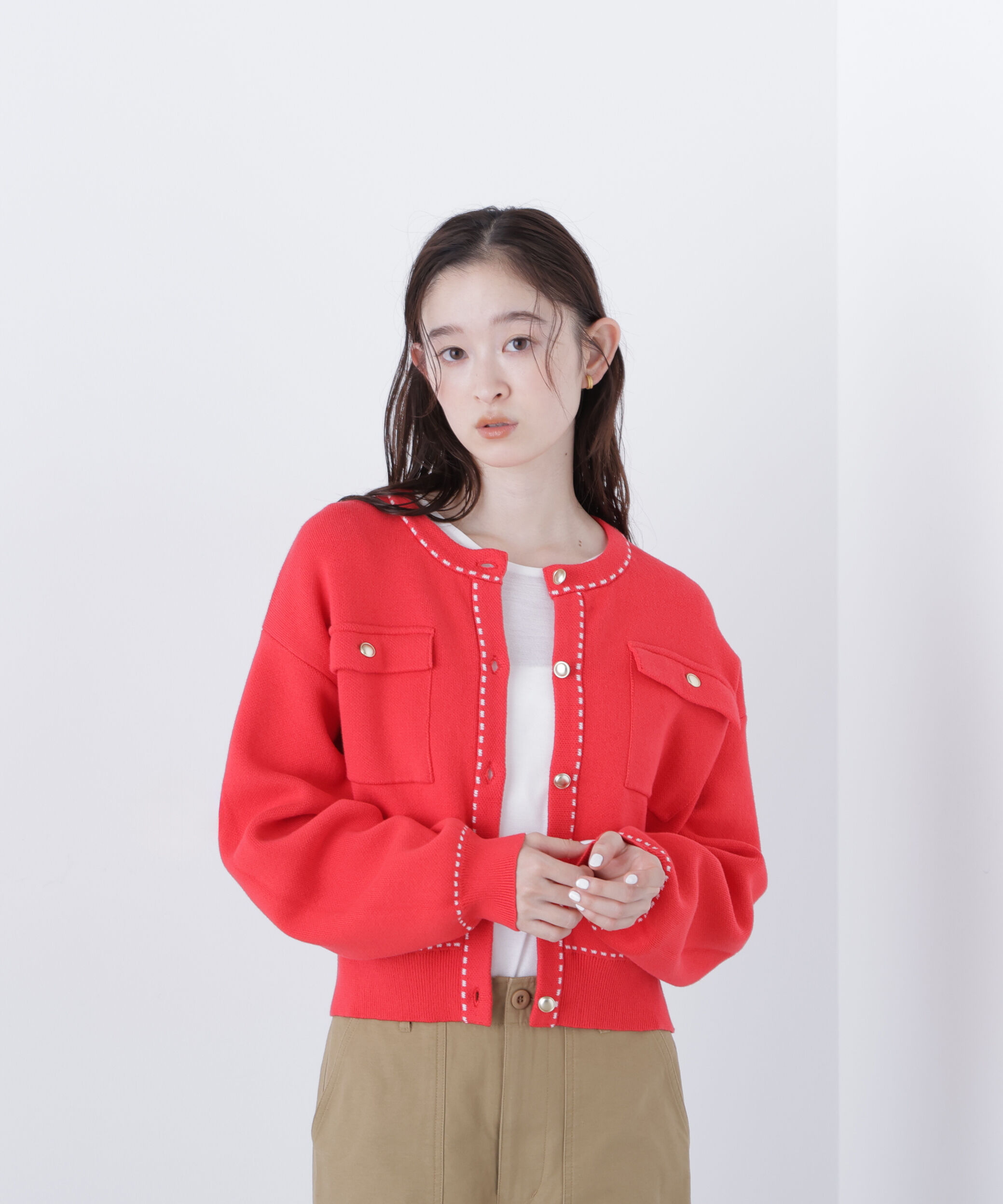  「〈N.〉ステッチニットジャケット」|ニット・セーター|