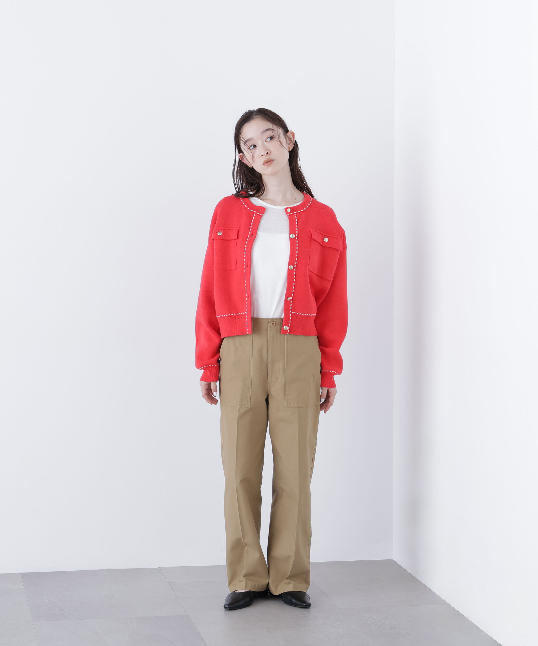  「〈N.〉ステッチニットジャケット」|ニット・セーター|