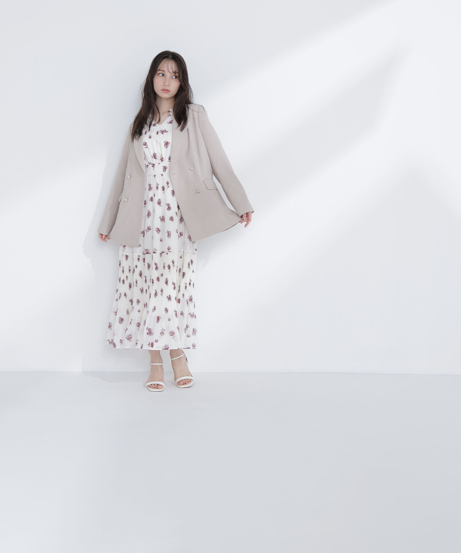  「リネンライクダブルブレストボクシージャケット」|ブルゾン・スタジャン|