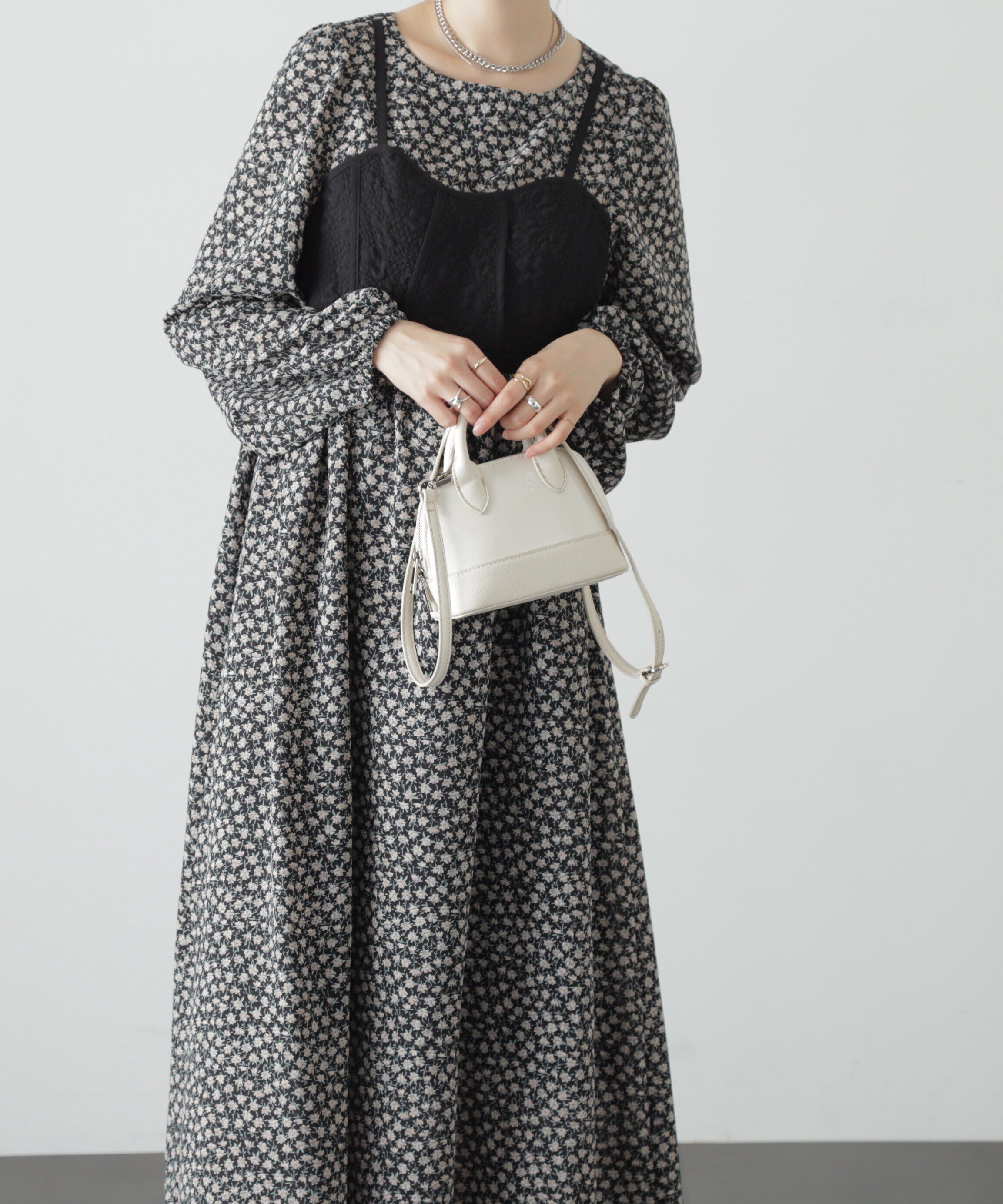  「小花柄ビスチェドッキングワンピース」|ワンピース|