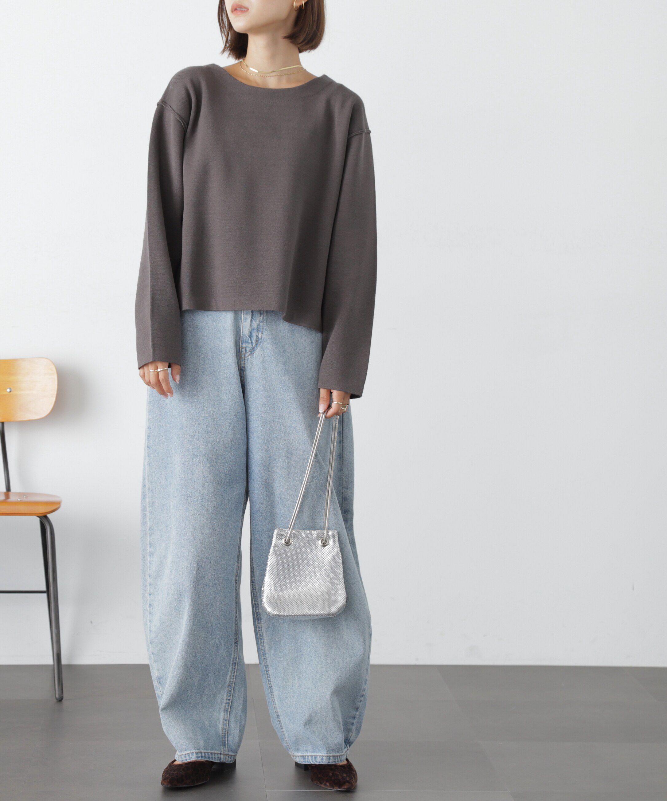  「［洗える］マシンウォッシャブルミラノリブルーズニット」|ニット・セーター|