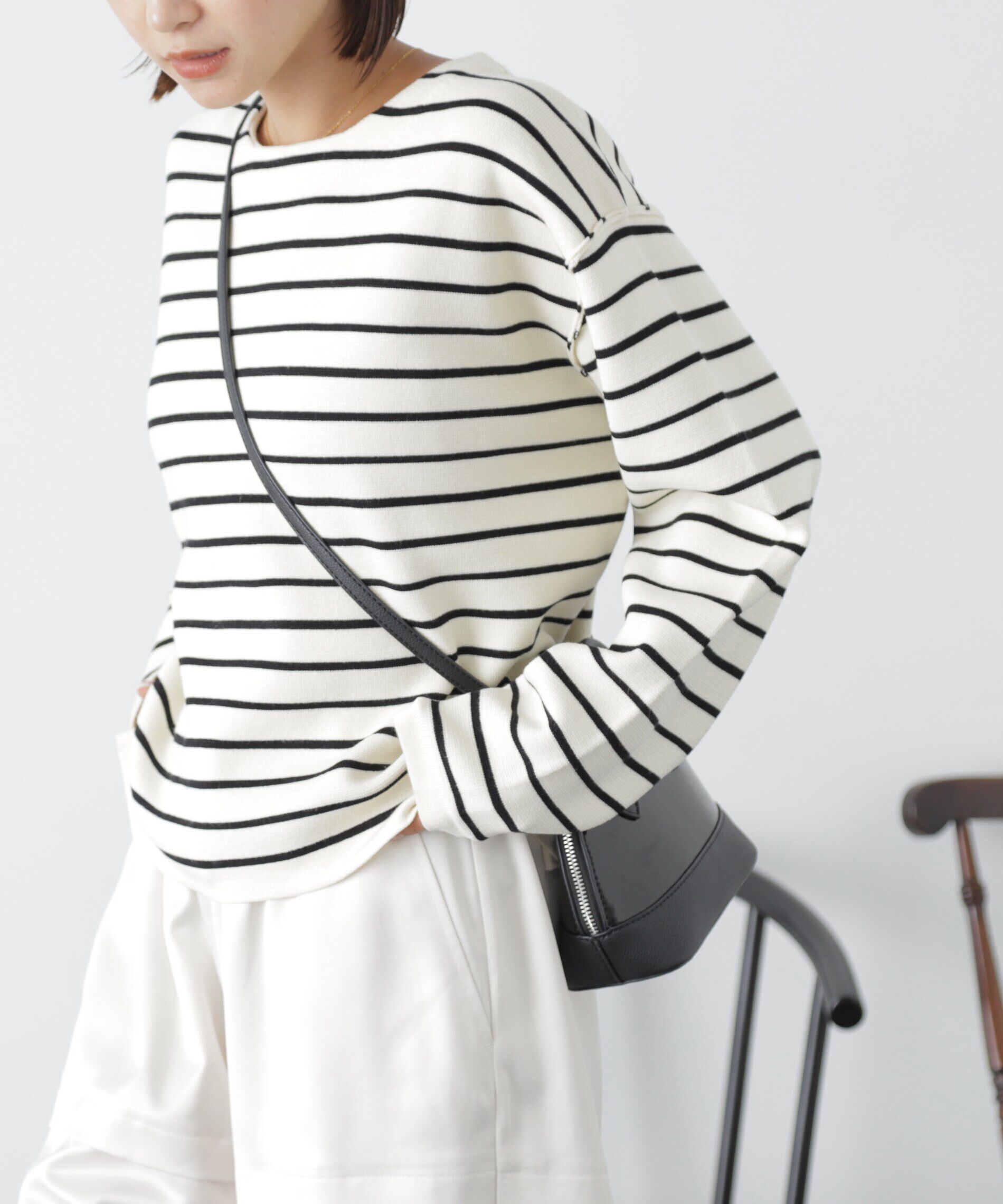  「［洗える］マシンウォッシャブルミラノリブルーズニット」|ニット・セーター|