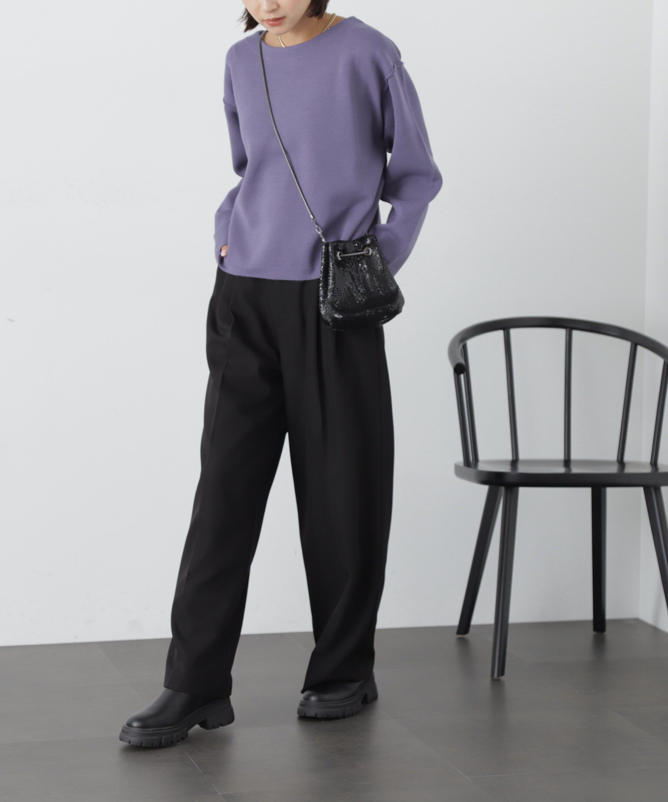  「［洗える］マシンウォッシャブルミラノリブルーズニット」|ニット・セーター|