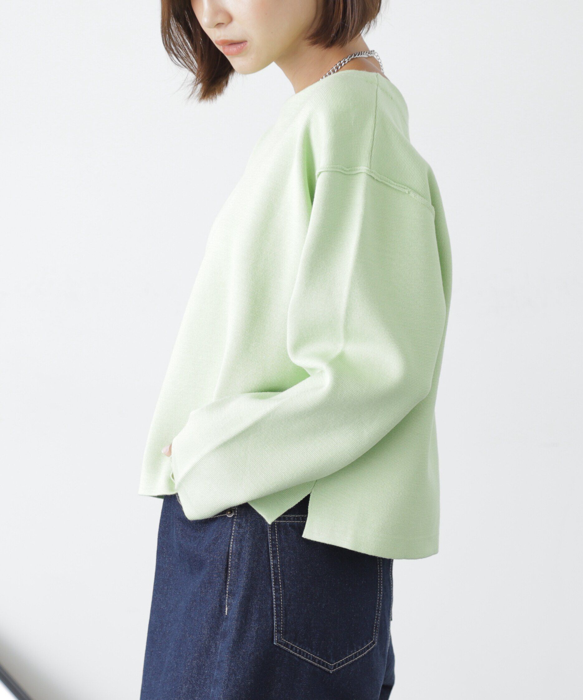  「［洗える］マシンウォッシャブルミラノリブルーズニット」|ニット・セーター|