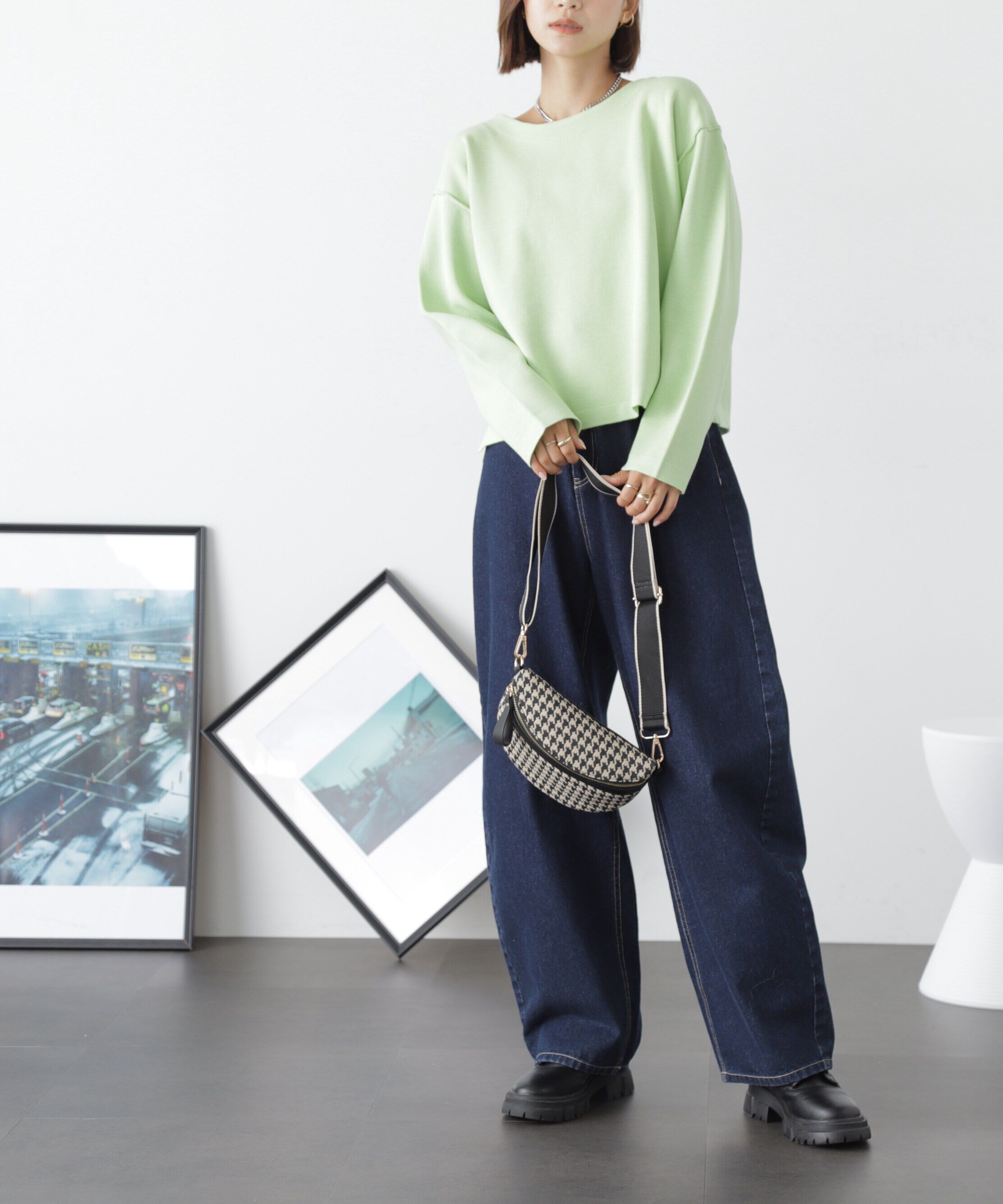  「［洗える］マシンウォッシャブルミラノリブルーズニット」|ニット・セーター|