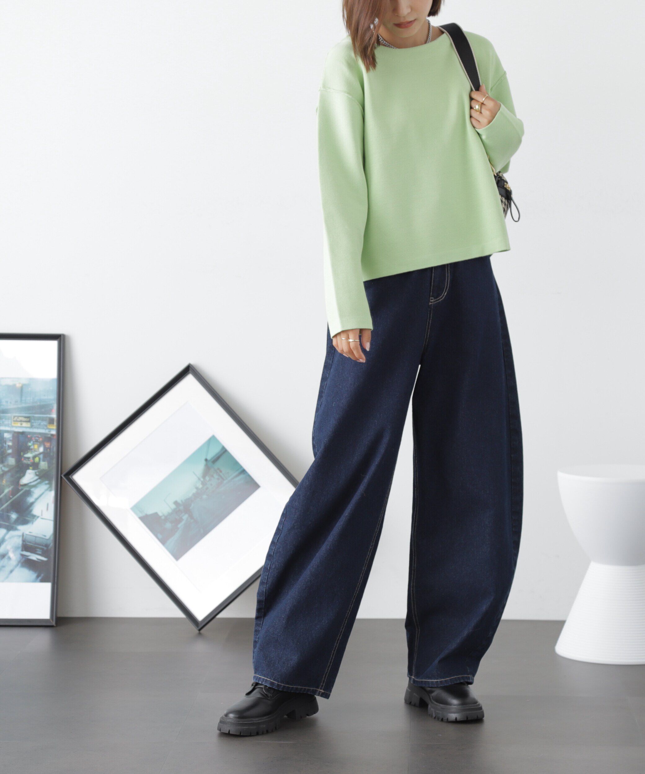  「［洗える］マシンウォッシャブルミラノリブルーズニット」|ニット・セーター|