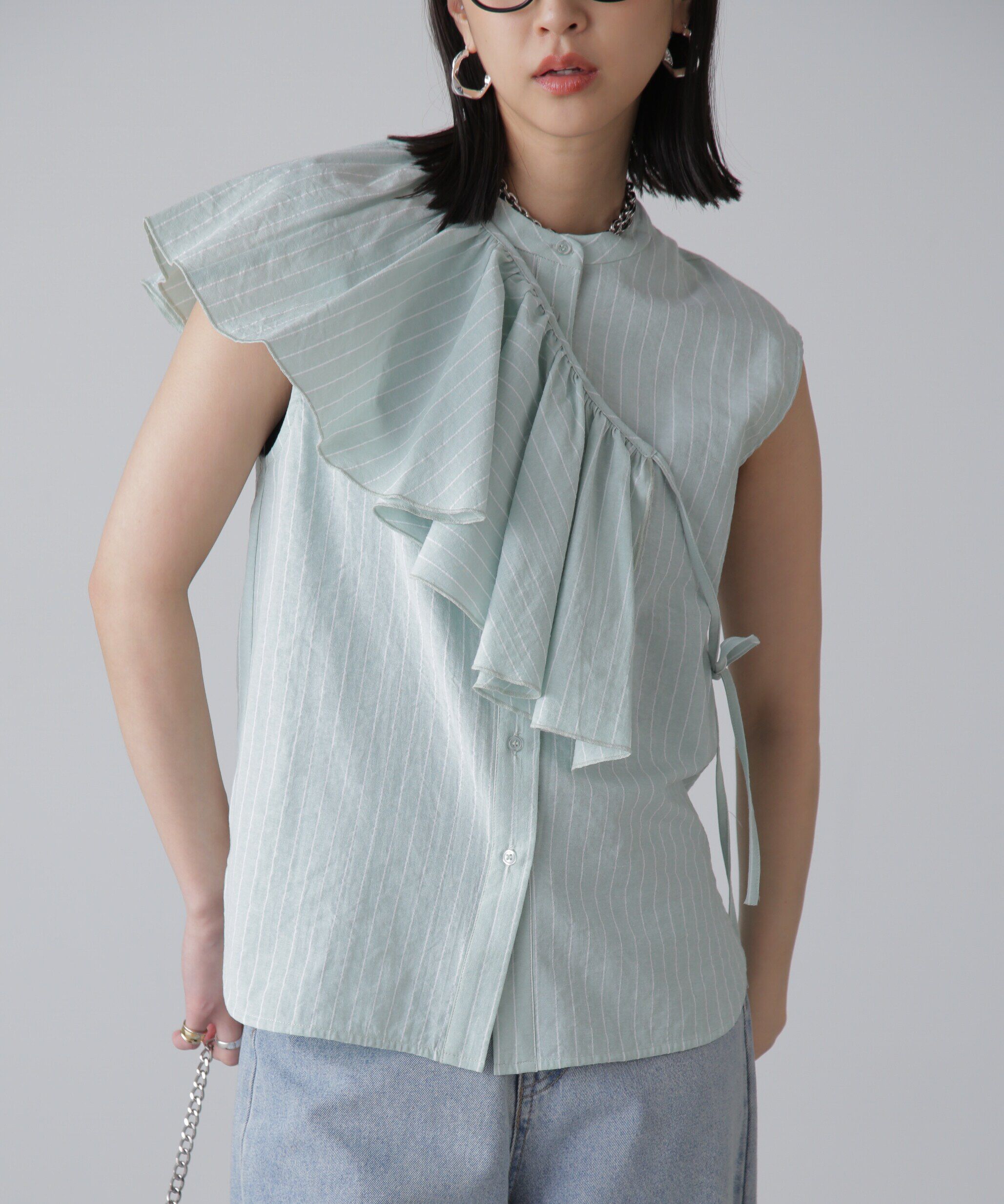  「マルチウェイフリルセットブラウス」|シャツ・ブラウス|グリーンスト 1