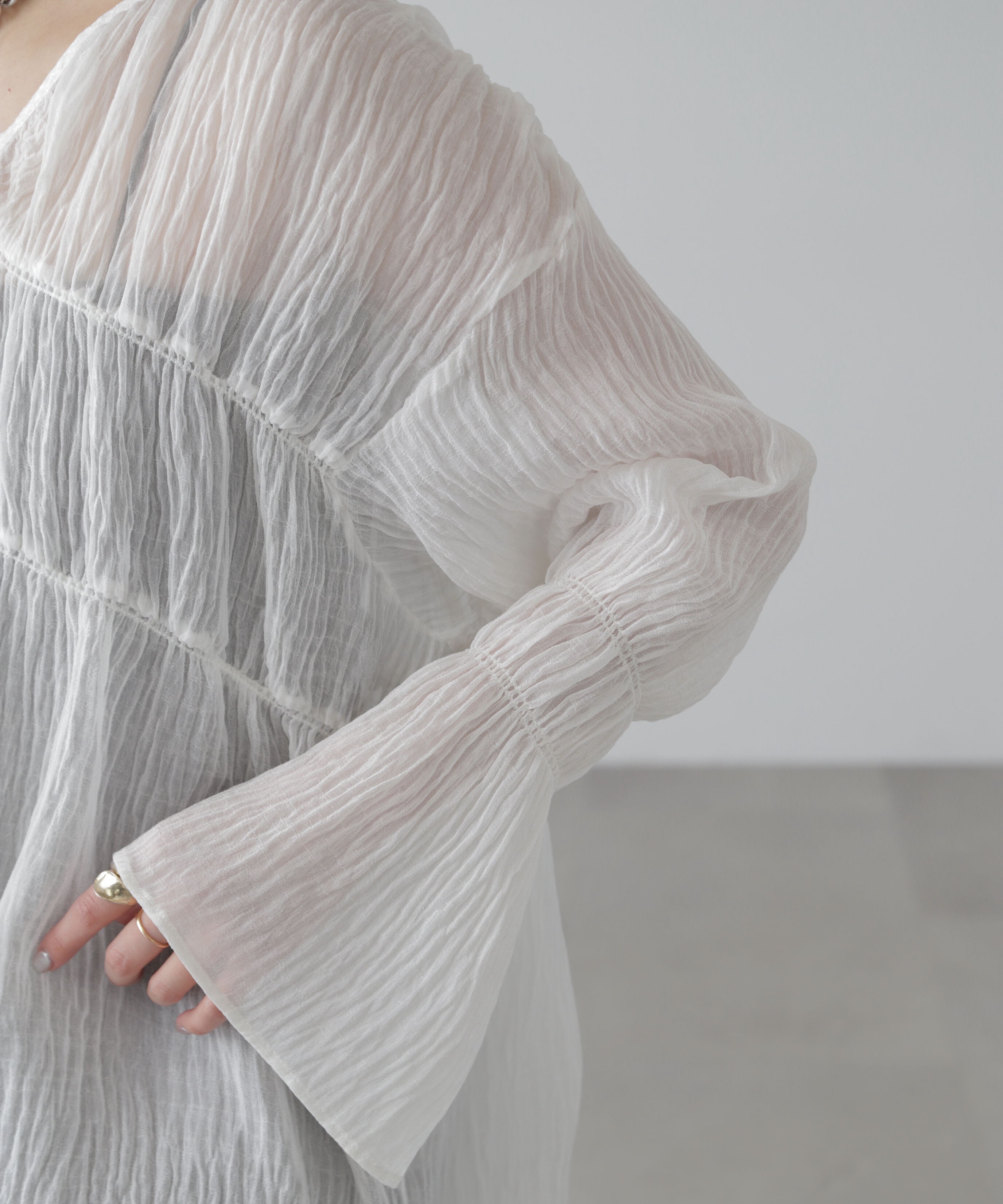  「シャーリングドロストチュニックブラウス」|シャツ・ブラウス|