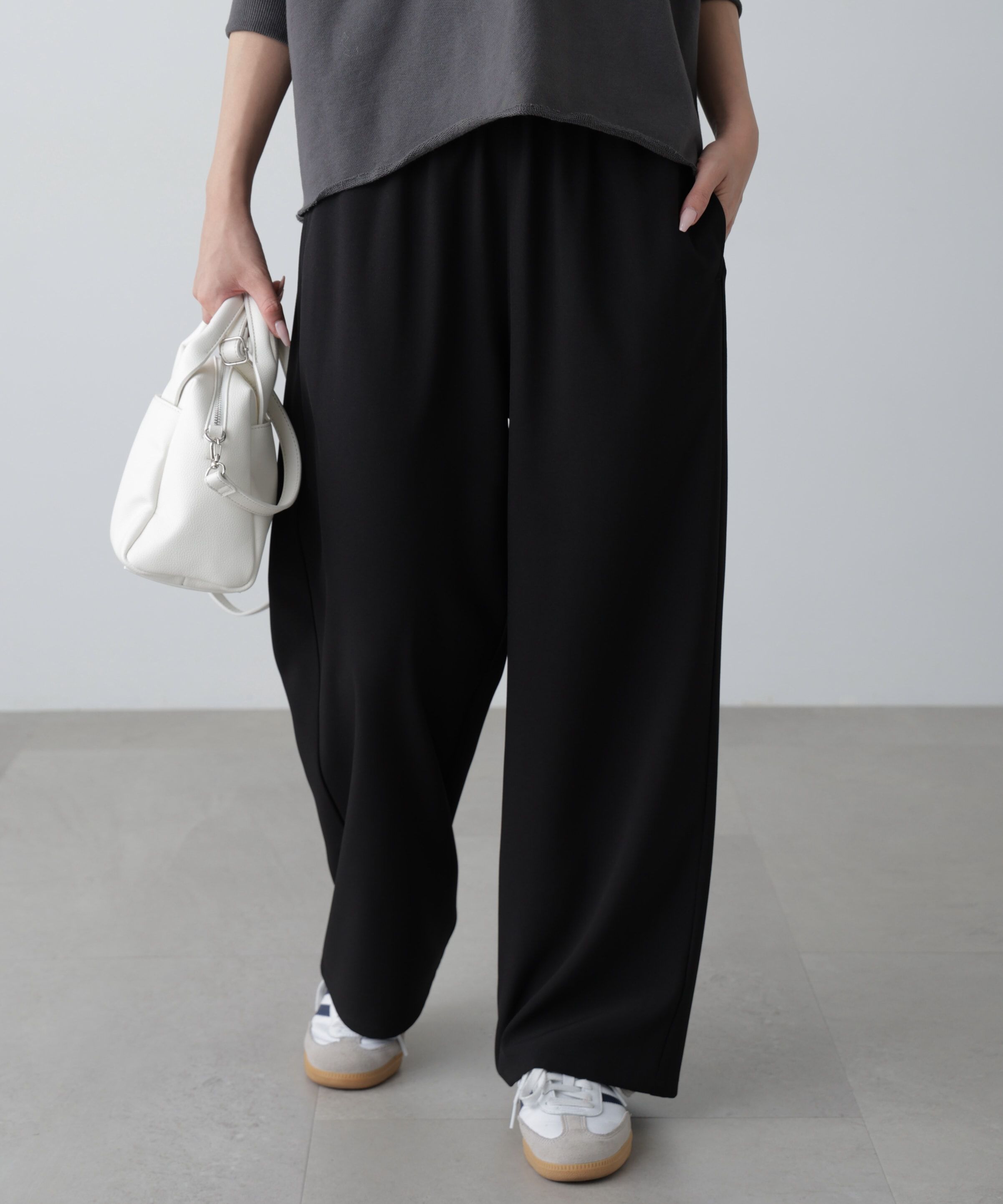  「ウエストフリルイージーパンツ」|その他|ブラック