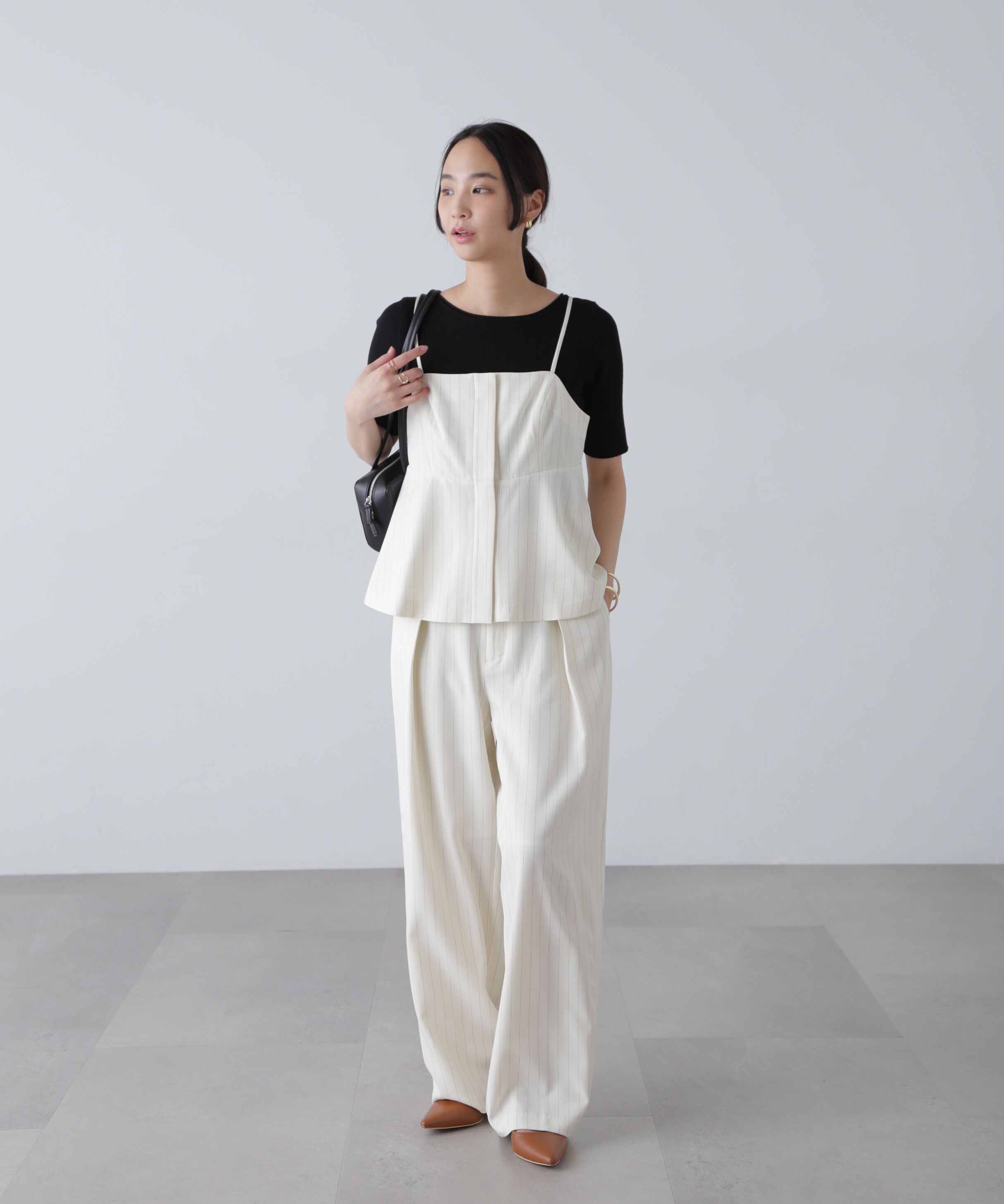  「〈セットアップ対応〉タックセミワイドパンツ」|その他|