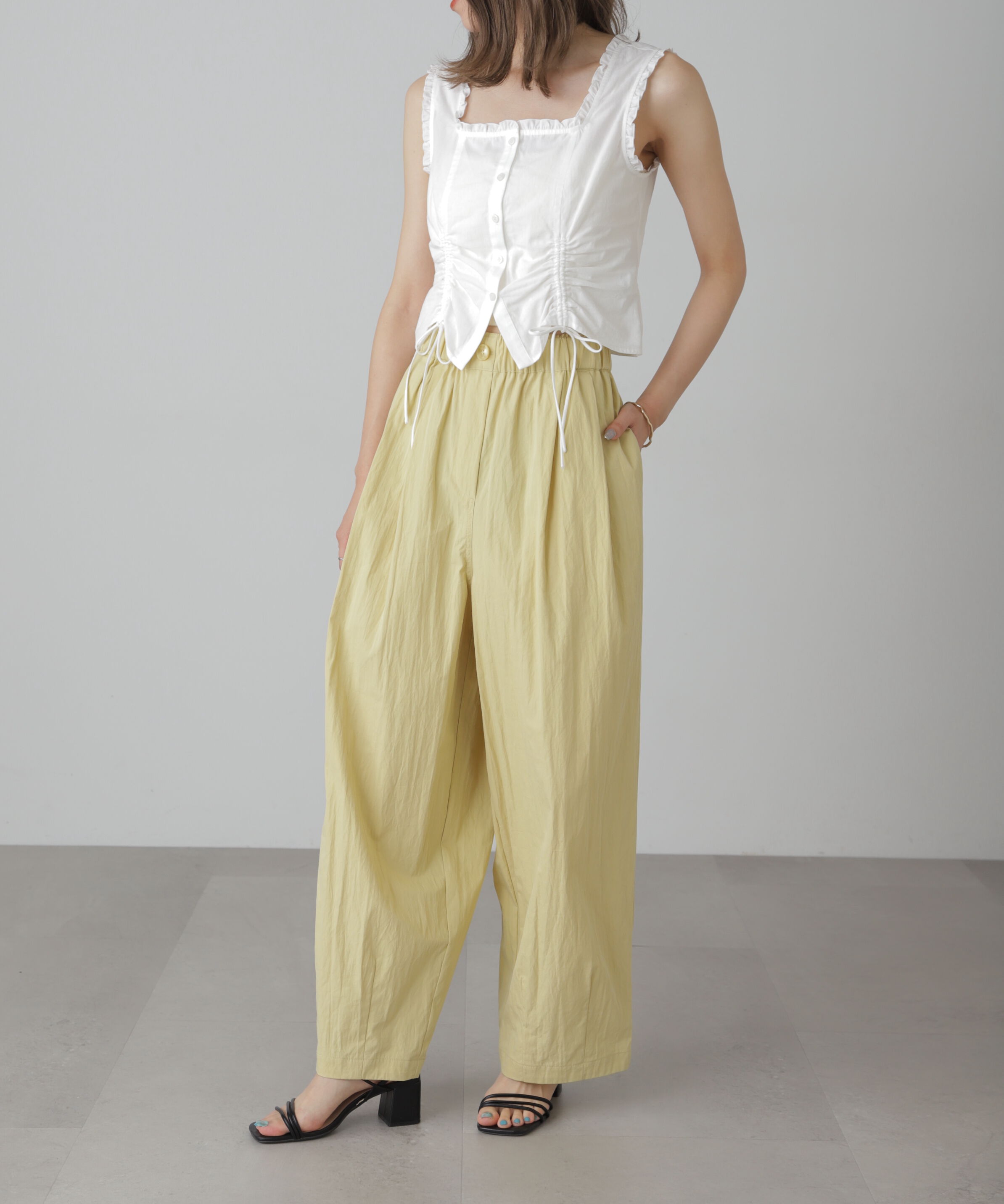  「ドロストノースリーブブラウス」|シャツ・ブラウス|