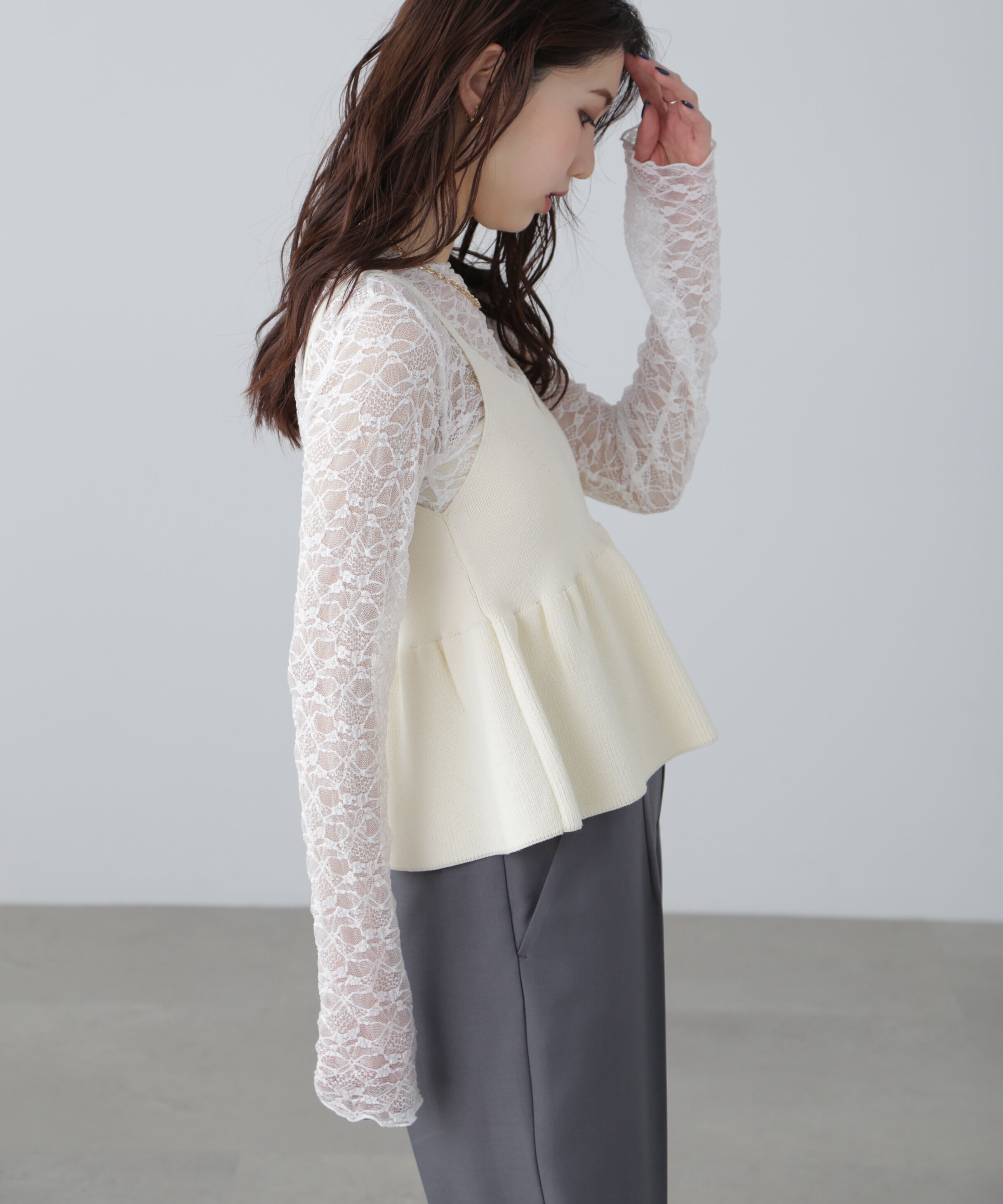  「ニットペプラムビスチェ」|ニット・セーター|