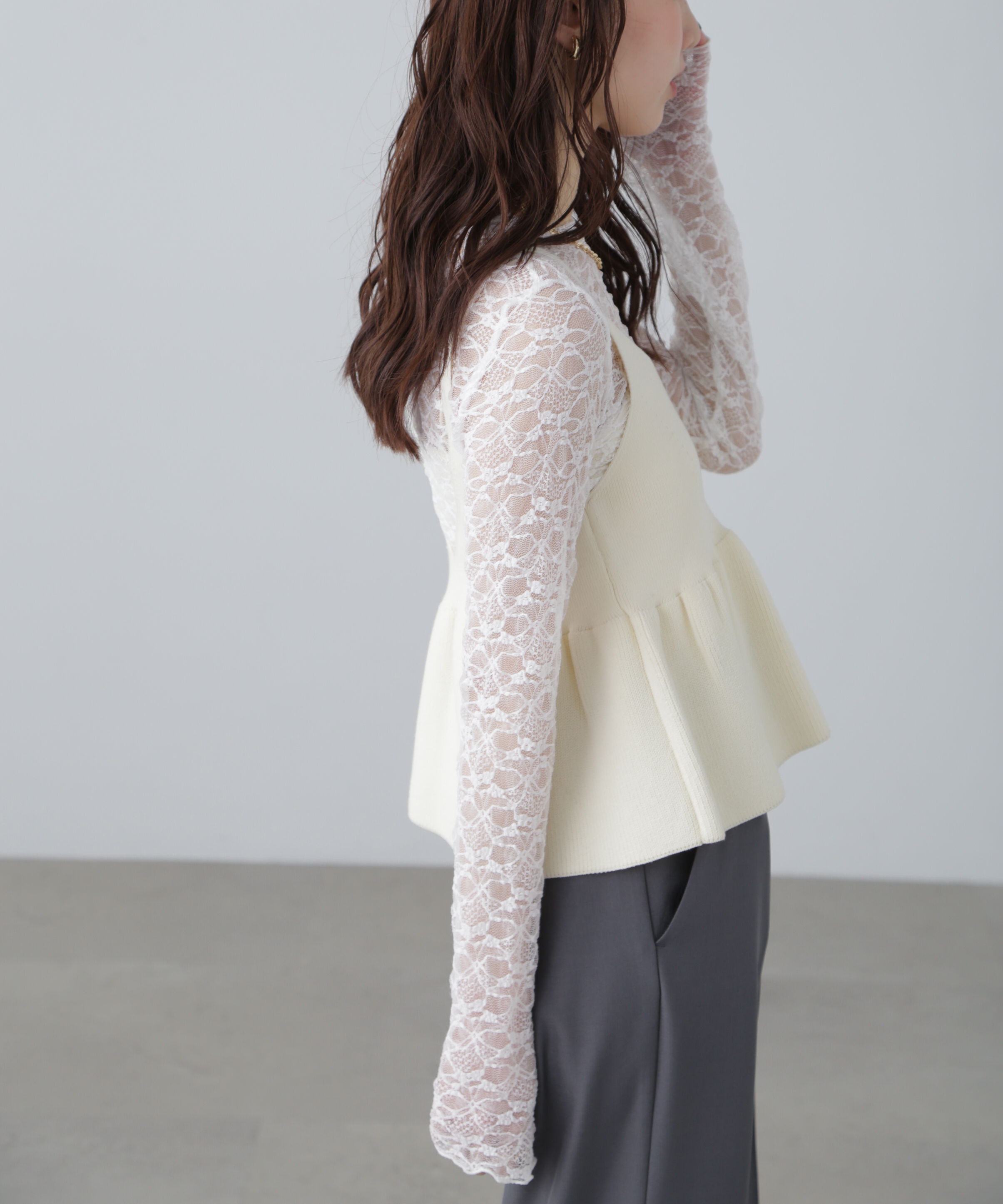  「ニットペプラムビスチェ」|ニット・セーター|