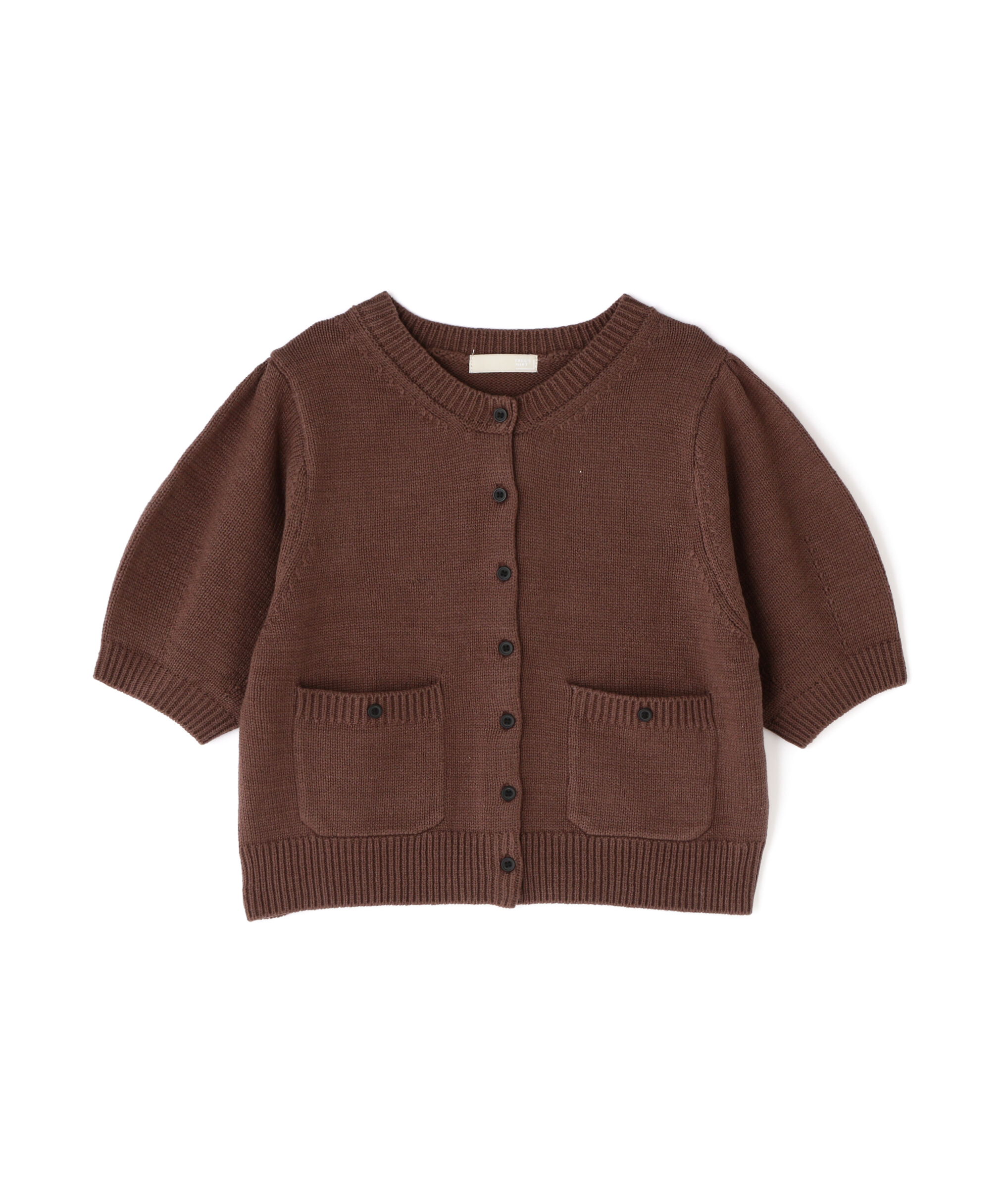  「フロントポケット半袖カーディガン」|ニット・セーター|